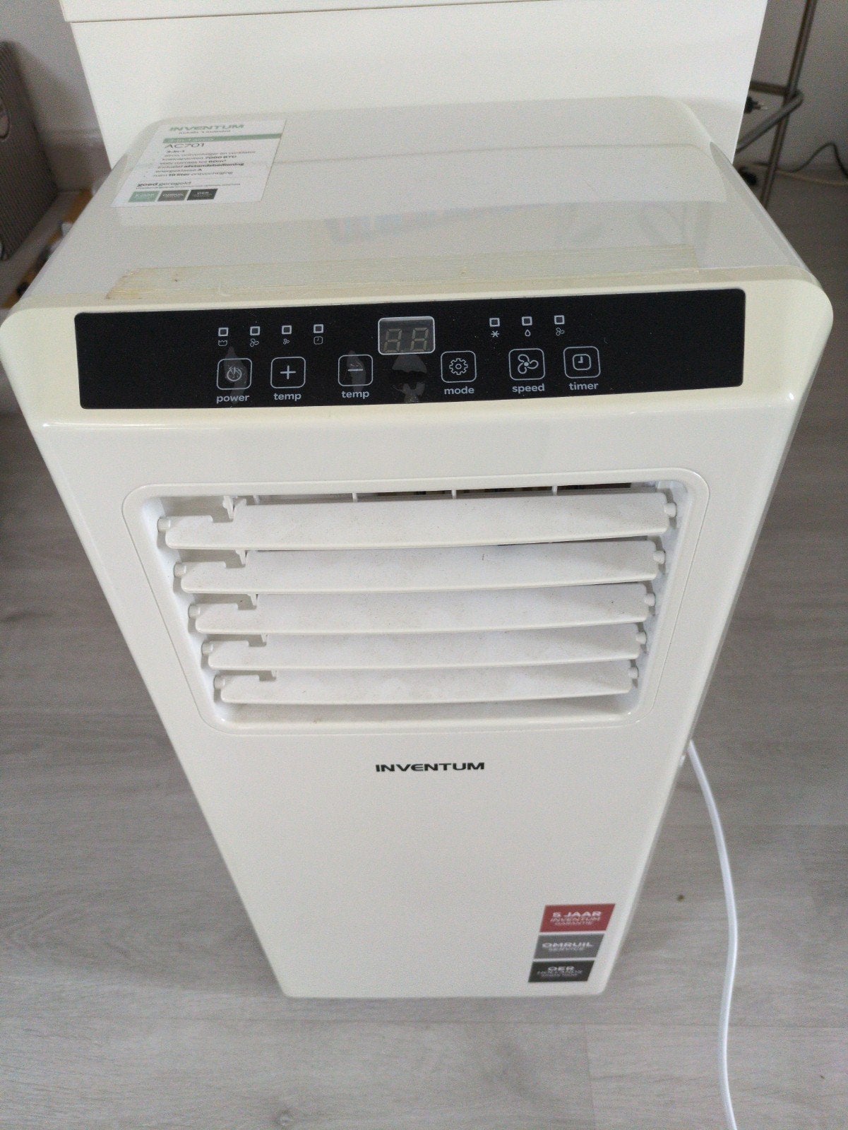 Inventum AC701 3-in-1 Mobiele Airco, Ophalen, Gebruikt, Minder dan 60 m³, 3 snelheden of meer