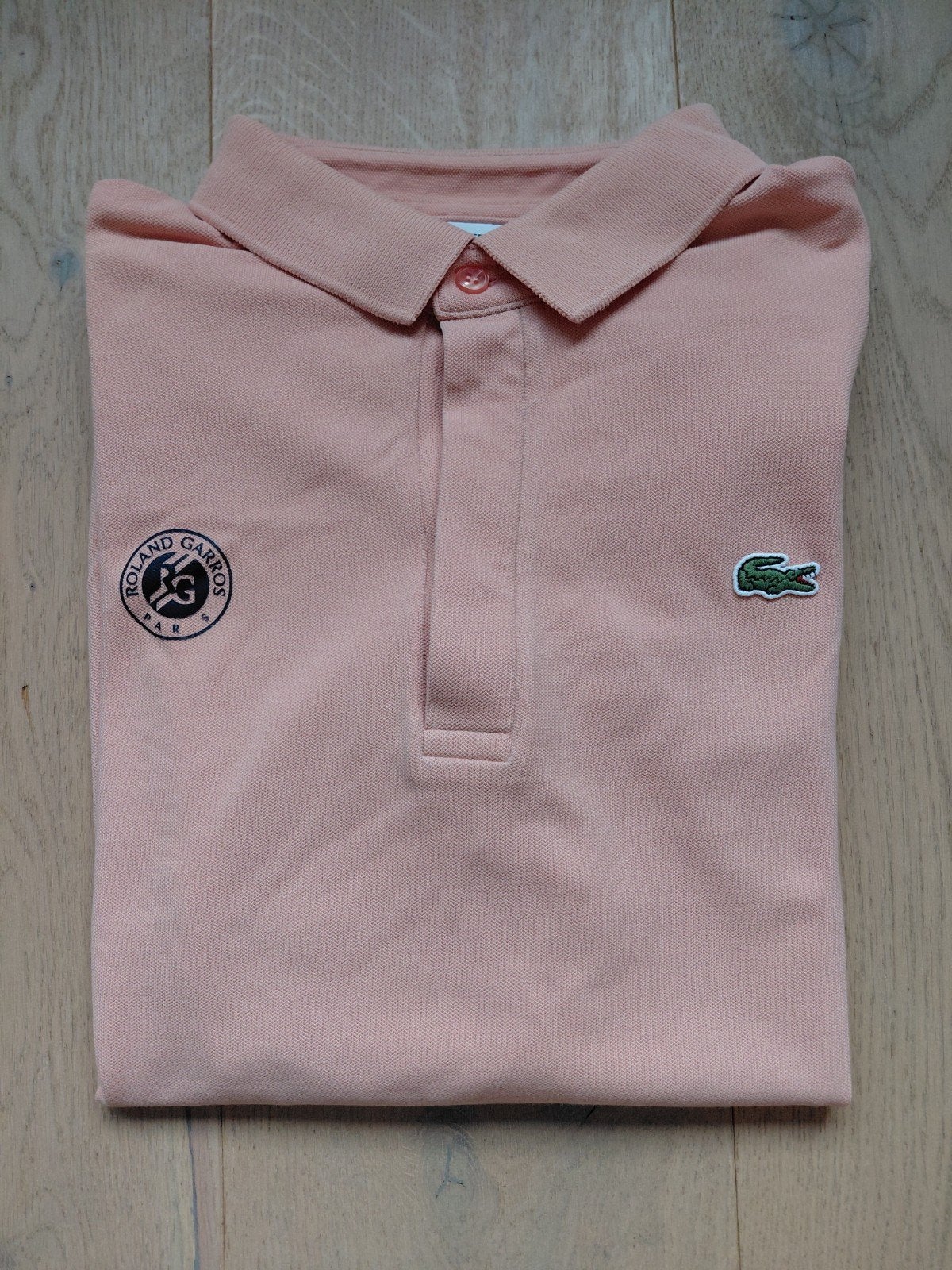 Lacoste Roland Garros Polo - Zalm roze, Kleding | Heren, Verzenden, Gedragen, Roze