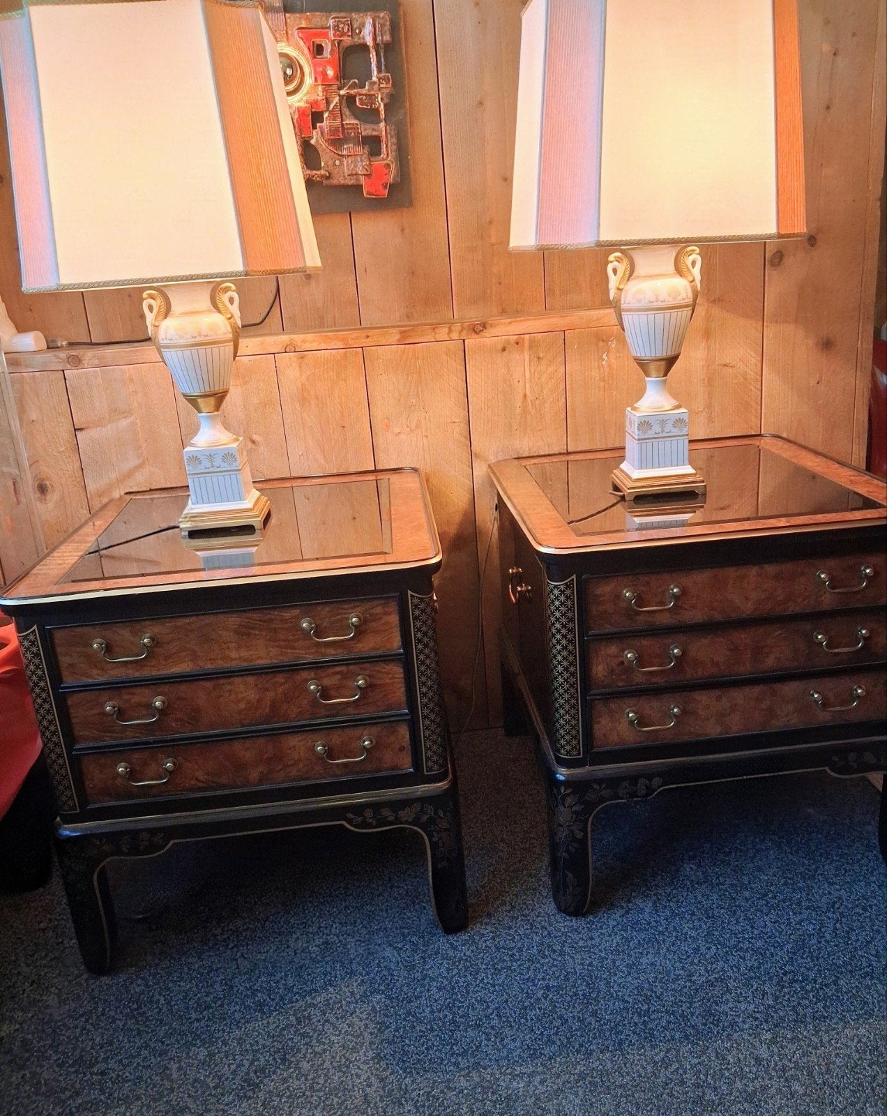 Hollywood Regency Mega-Set , 70er Drexel Kastjes + Mangani, Ophalen