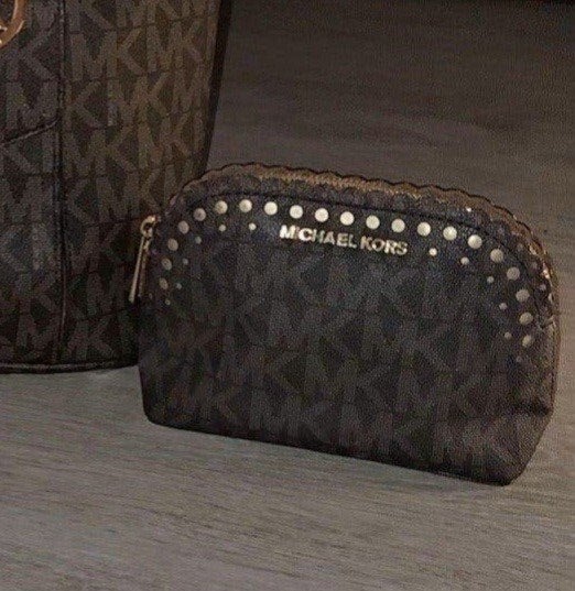 Michael Kors Cindy Scallop Make-up Tas / Toilettas – Bruin M, Ophalen, Bruin