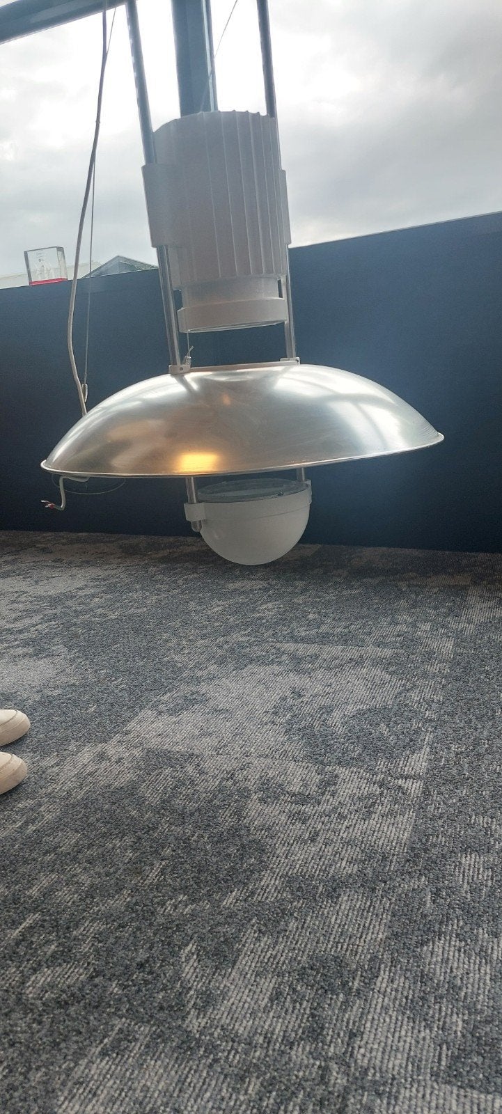 Industriële hanglamp - Metaal, zilverkleurig, Ophalen, Gebruikt, 50 tot 100 cm, Minder dan 100 cm