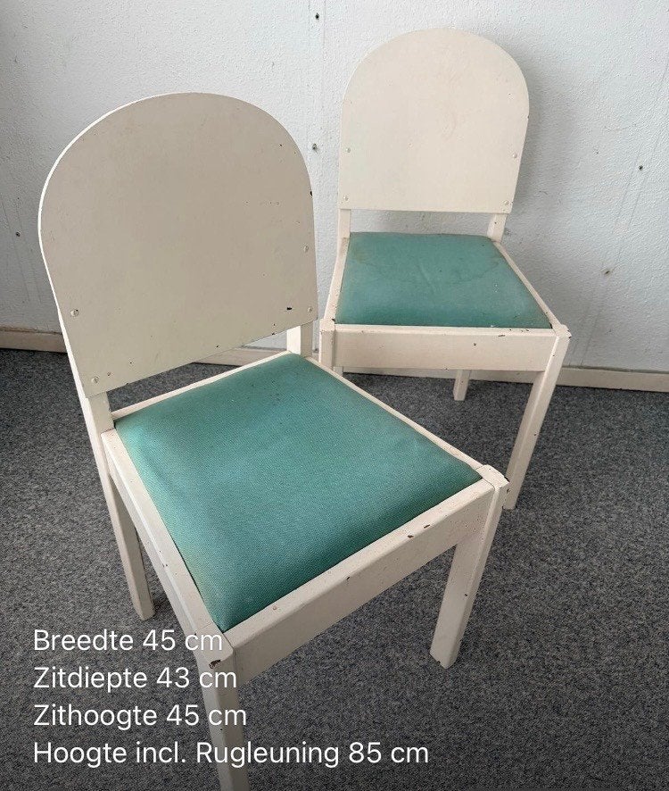 Antieke houten stoelen wit Amsterdamse school., Antiek en Kunst, Ophalen