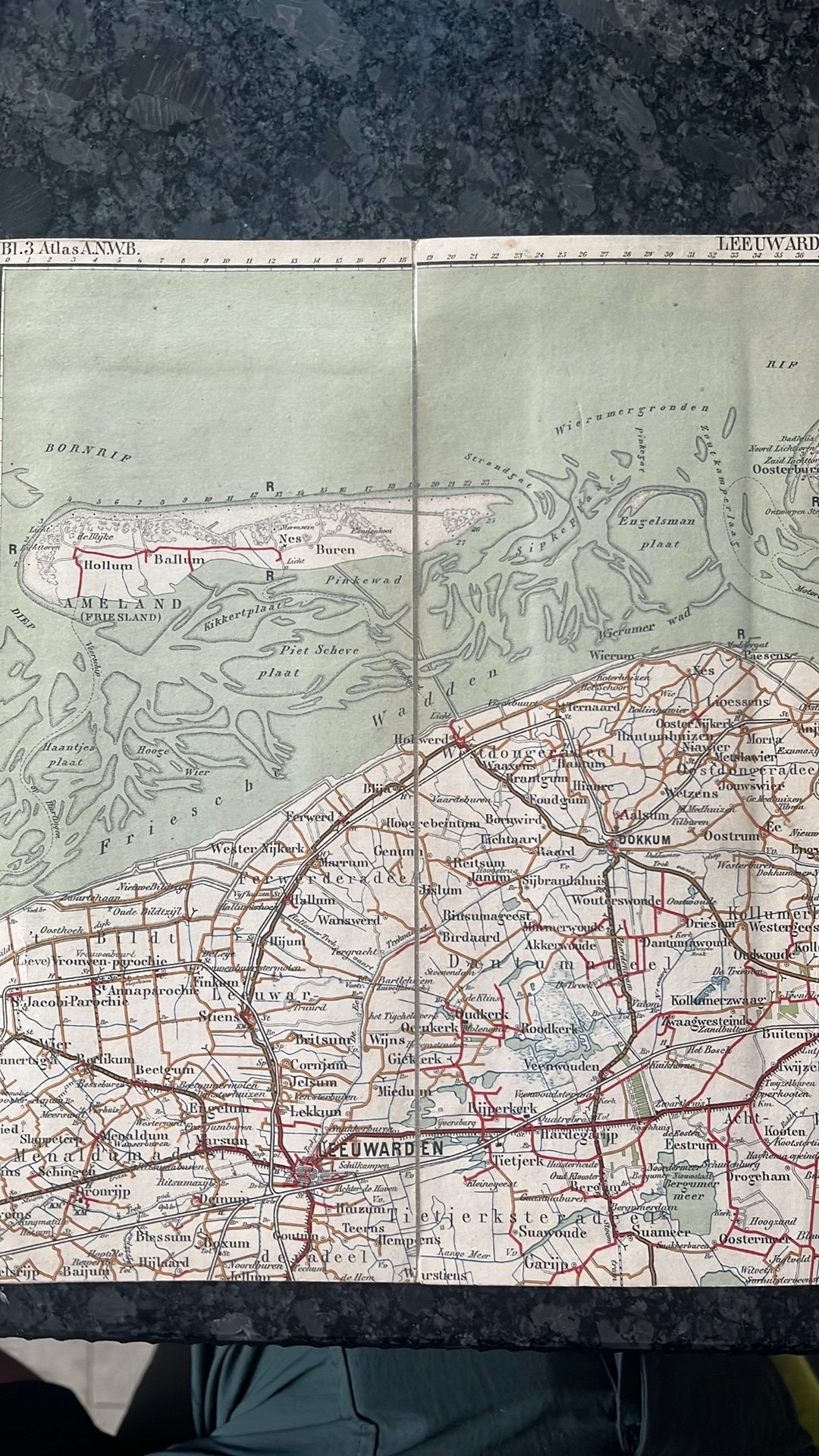 ANWB atlas blad 3 Leeuwarden 1917, Ophalen of Verzenden, 1800 tot 2000, Nederland, Landkaart