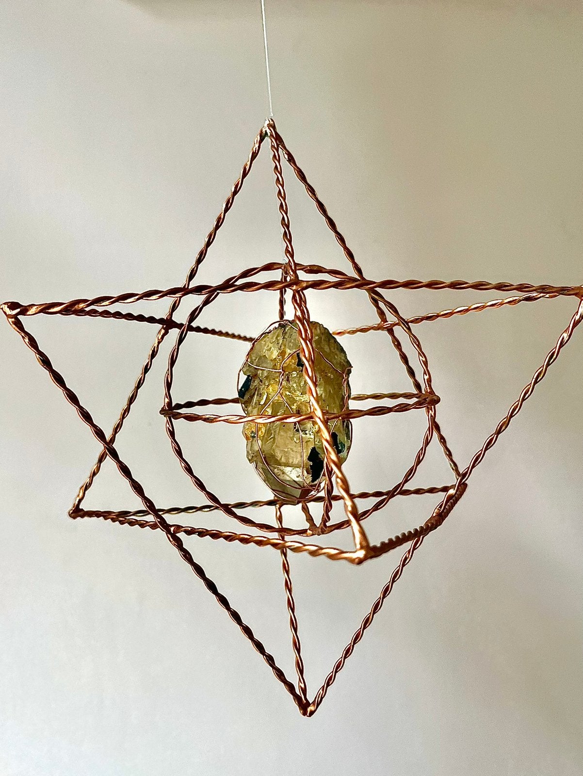 Handgemaakte koperen Merkabah met Kundalini Citrien Congo, Ophalen of Verzenden, Nieuw