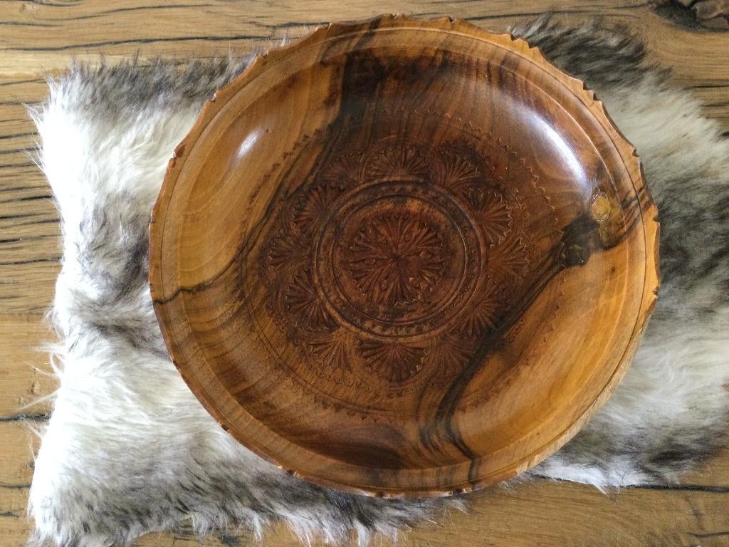 Schaal hout ( hand gedraaide ), Ophalen of Verzenden, Gebruikt, Hout