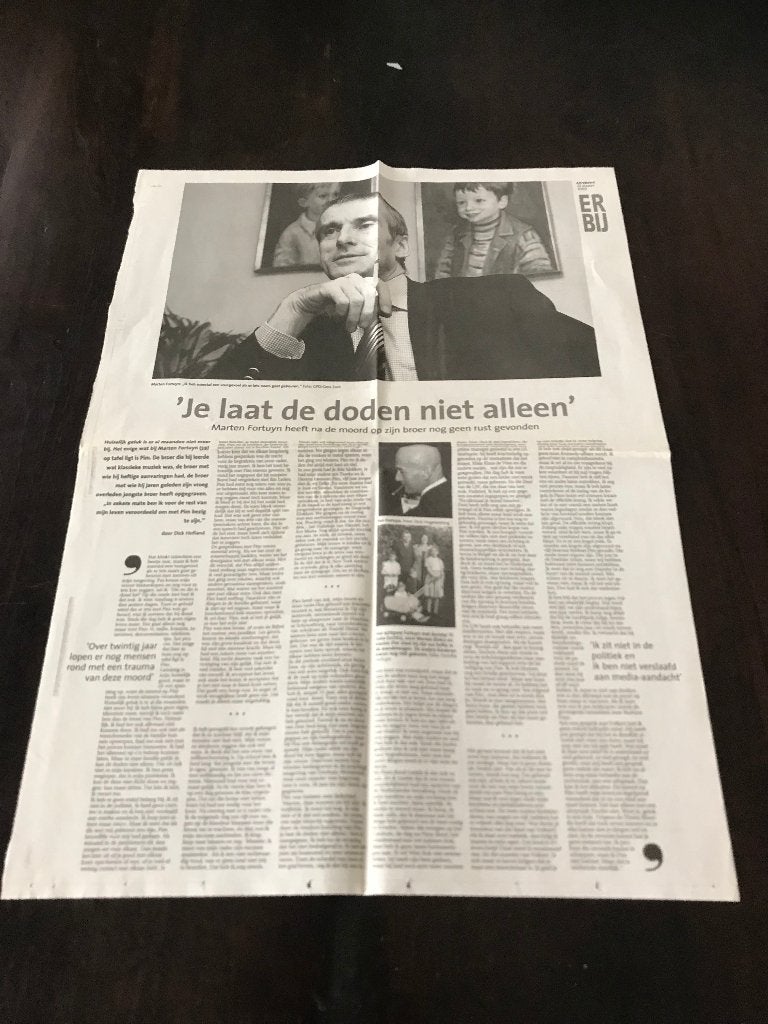 Leidsch Dagblad 22 maart 2003 Erbij Marten Fortuyn, Verzamelen, Ophalen of Verzenden, 1980 tot heden, Krant