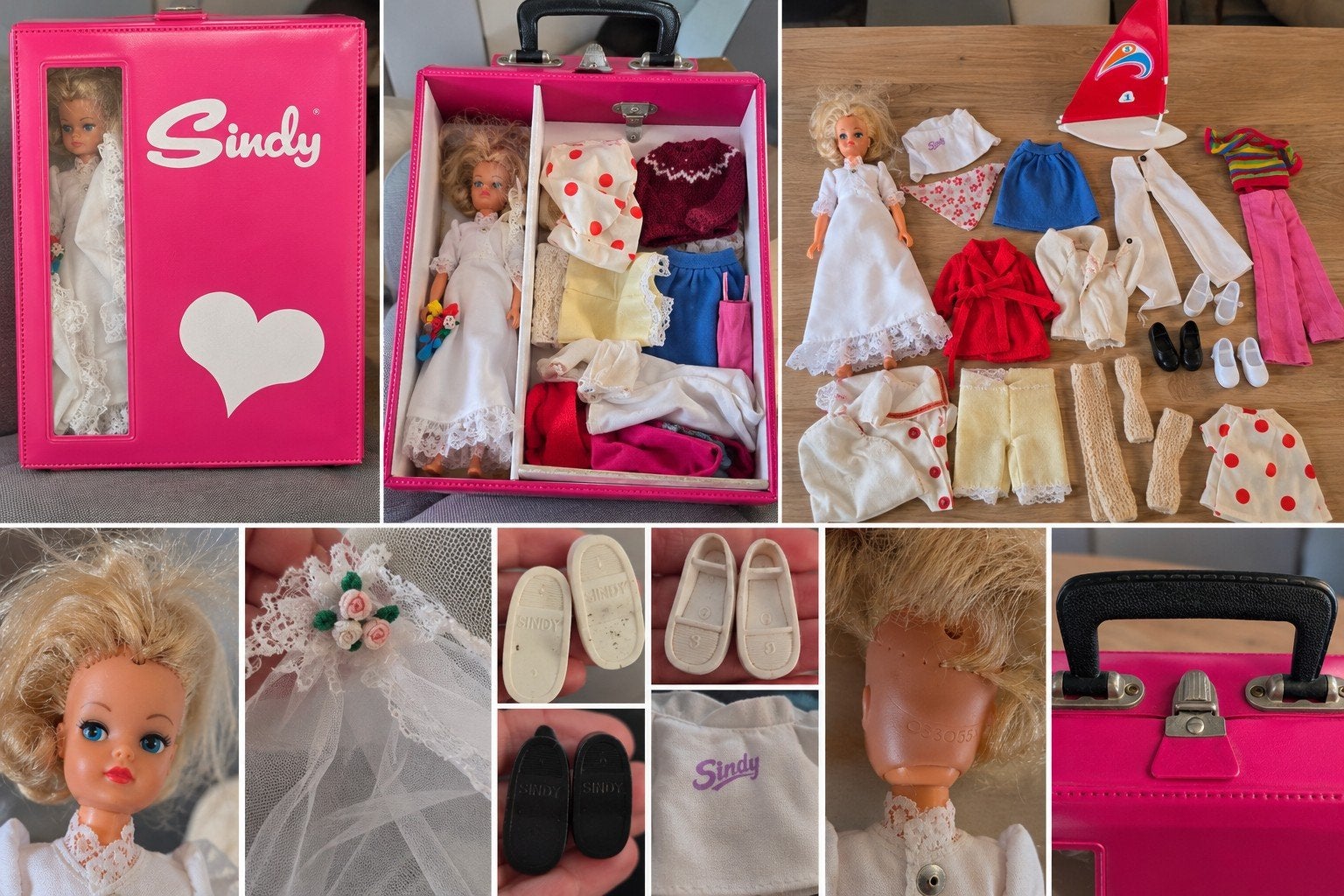 Vintage Sindy pop jaren 70/80 met koffer en kleding, Ophalen of Verzenden
