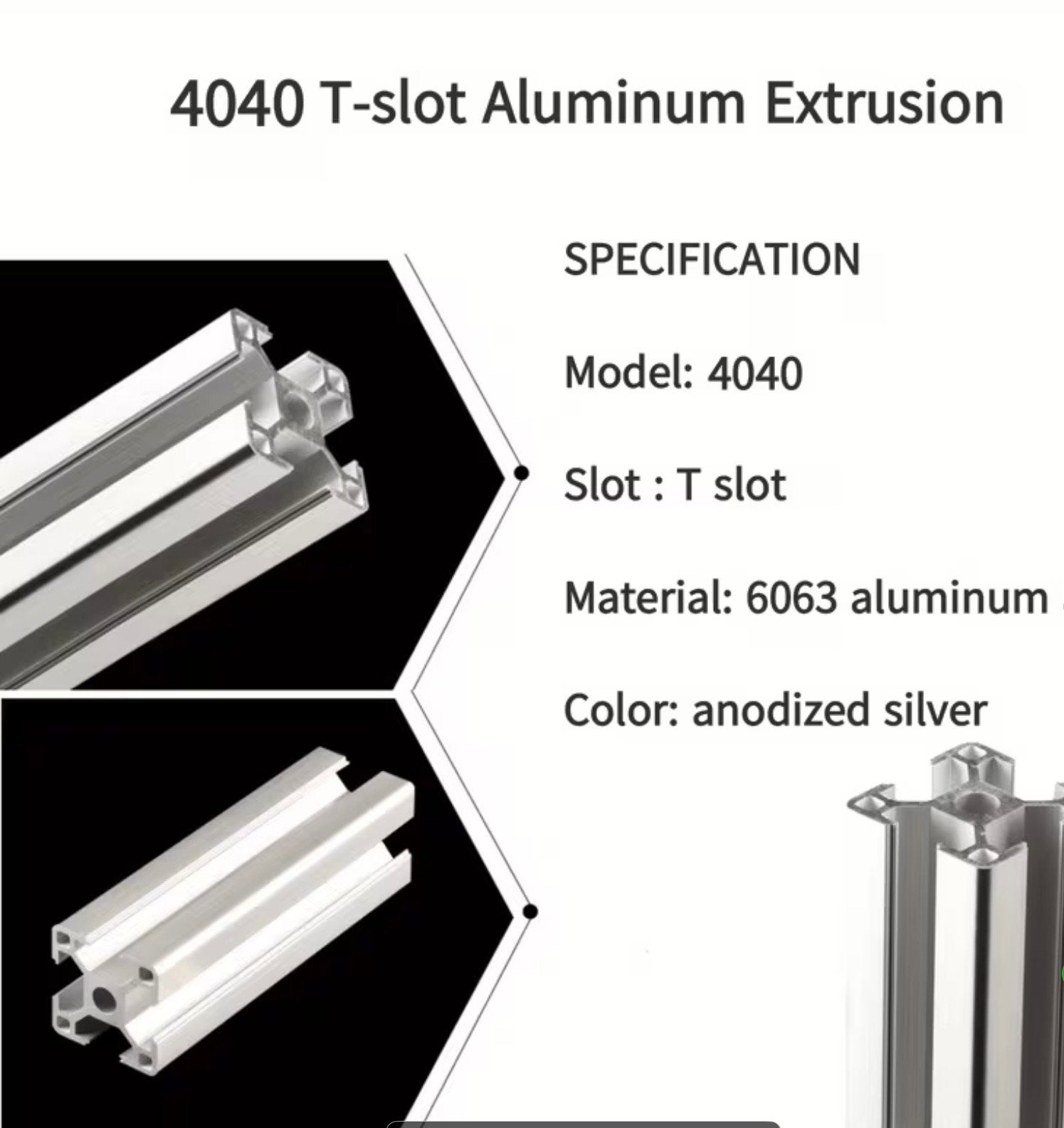 Aluminium profiel 40x40 mm - Diverse lengtes - Nieuw, Ophalen of Verzenden, Nieuw