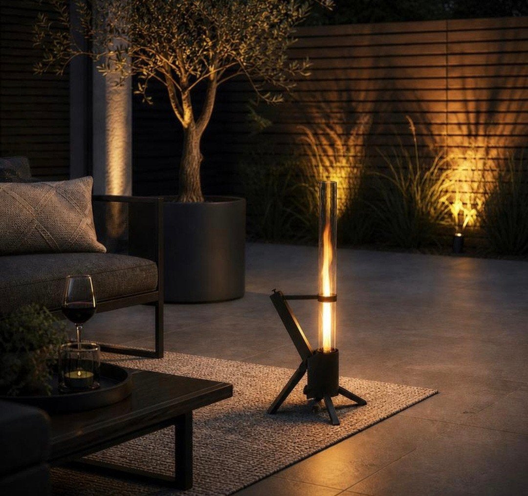 terras verwarming op hout pellets met glazen buis, Tuin en Terras, Ophalen, Zo goed als nieuw, Vloer