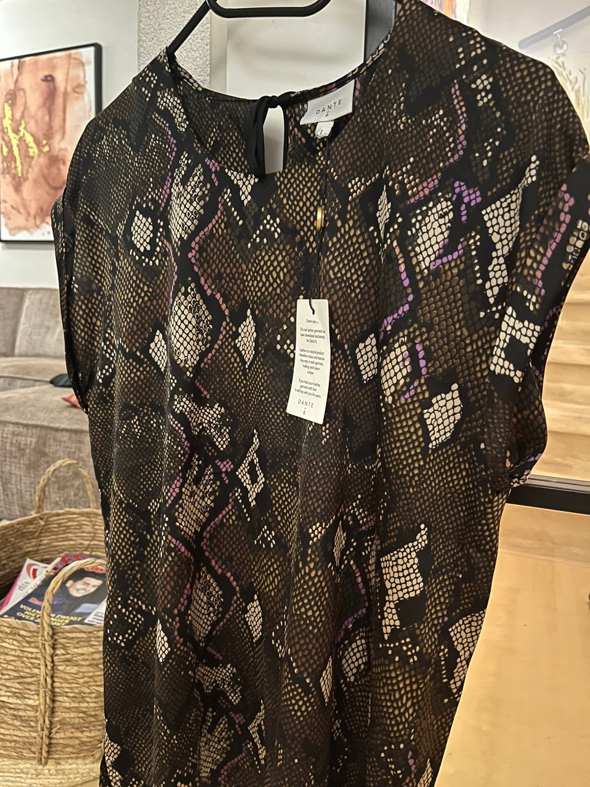 DANTE6 top ged met prijskrt bruin/beige in snake print mt1, Kleding | Dames, Bruin, Nieuw, Ophalen of Verzenden, Zonder mouw