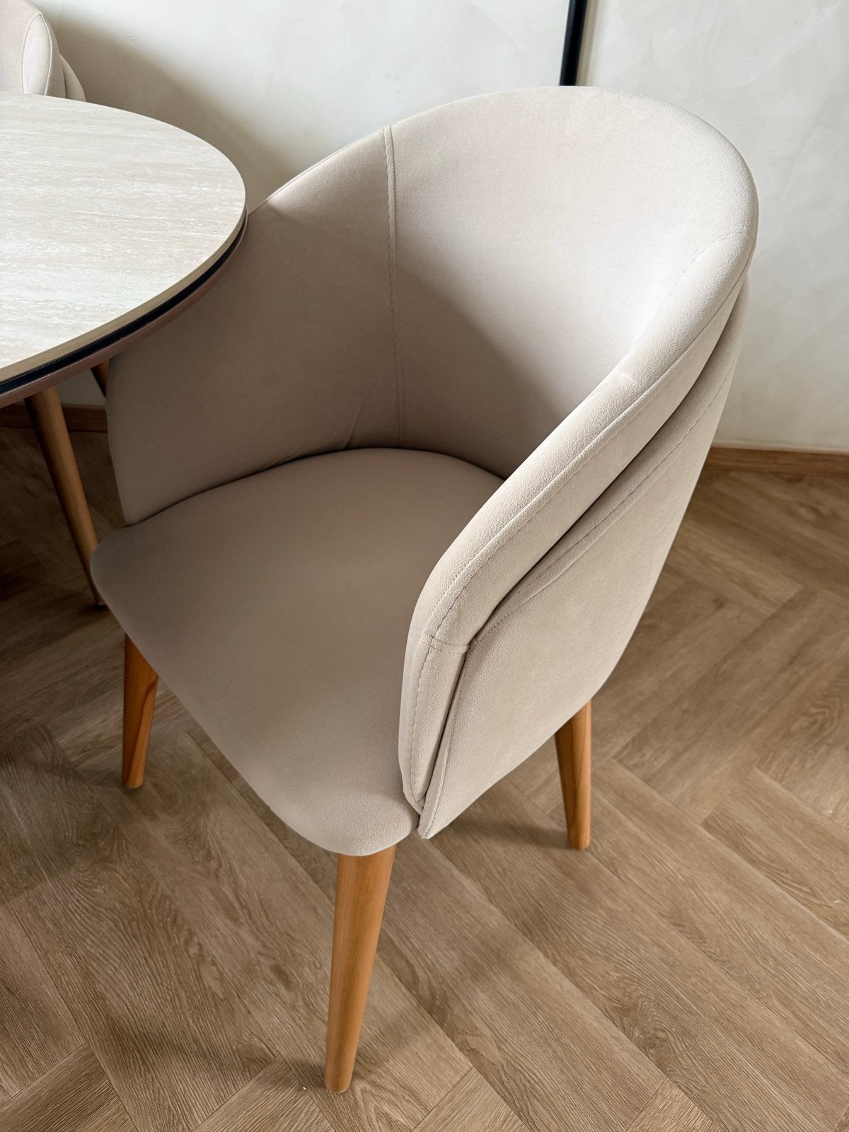 6 Luxe eetkamerstoelen – taupe – zo goed als nieuw, Huis en Inrichting, Overige kleuren, Ophalen of Verzenden, Zo goed als nieuw