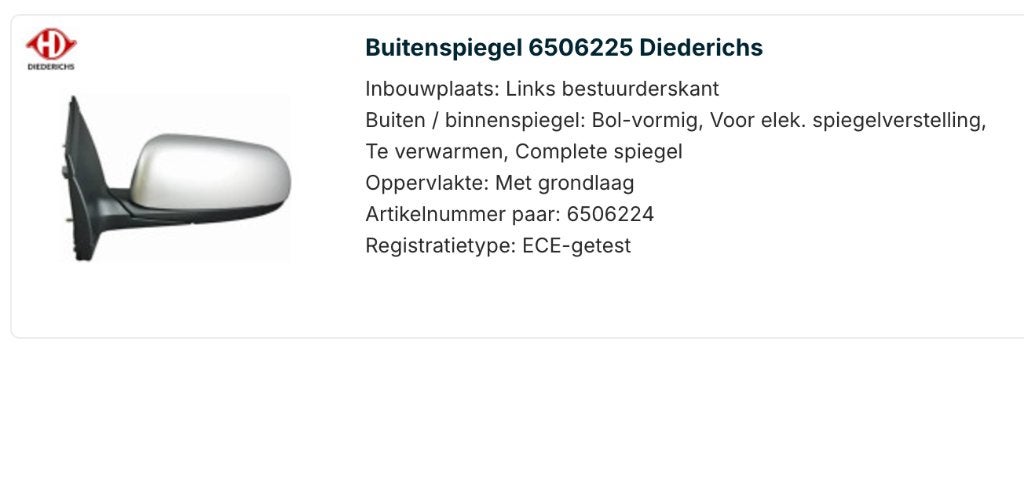 Kia Picanto 2011 spiegel ombouw links 40,-, Auto-onderdelen, Spiegels, Ophalen, Nieuw, Kia