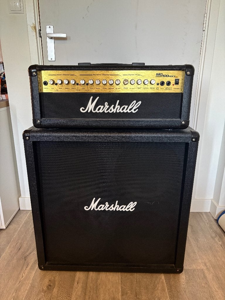 Marshall MG100HDFX + Marshall MG412B, Ophalen, Gebruikt, 100 watt of meer, Gitaar