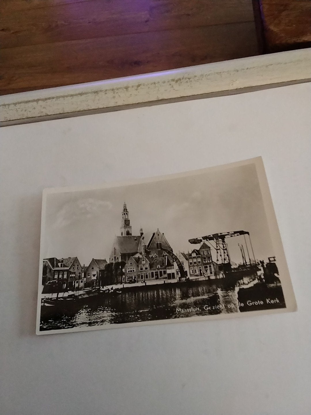 Oude Ansichtkaart Maassluis, Gezicht op de Grote Kerk, Verzamelen, Ophalen of Verzenden, 1920 tot 1940, Gelopen, Zuid-Holland