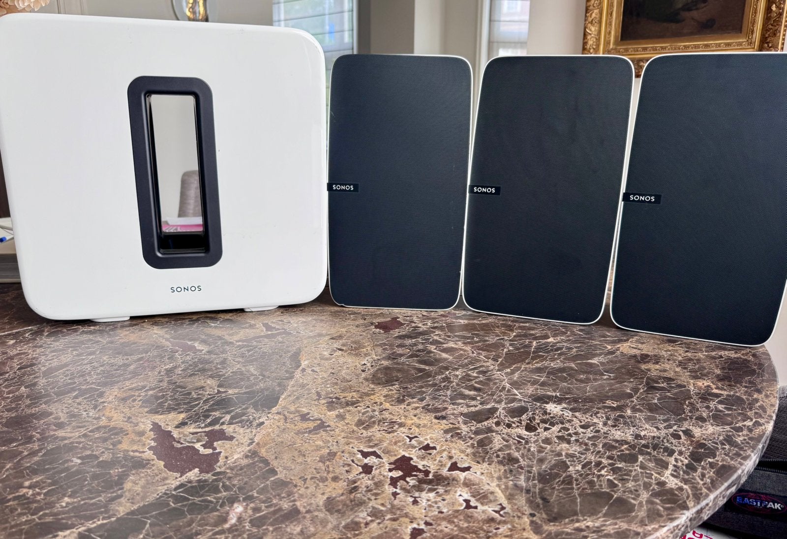 3x Sonos Play 5 (gen 2) en SUB, Subwoofer, Ophalen of Verzenden, Zo goed als nieuw, Sonos