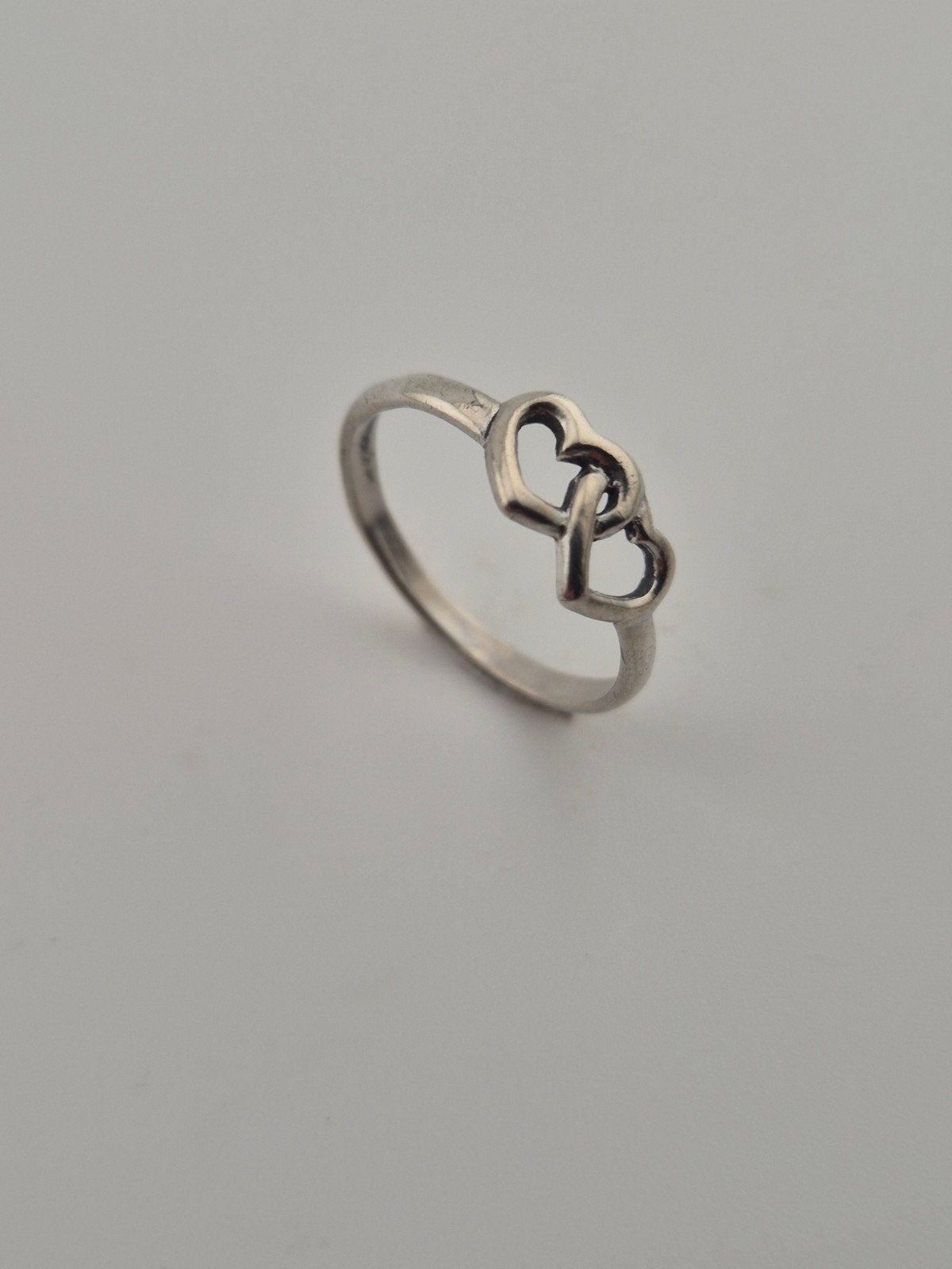 Schattige Vintage Hartjes Ring 925 Sterling, Sieraden, Tassen en Uiterlijk, Bedels, Verzenden, Zilver, Pandora