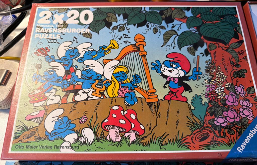 Smurfen Ravensburger Puzzel 2x20 stukjes, Ophalen of Verzenden, Gebruikt, Verschillende Smurfen, Overige typen
