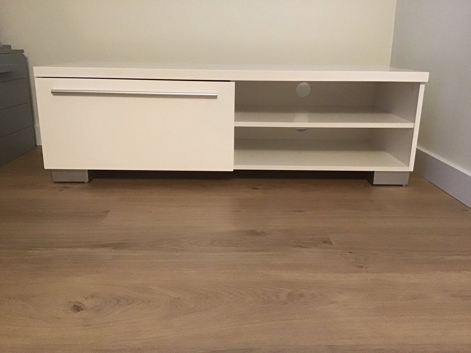 Wit tv meubel, Ophalen, 100 tot 150 cm, Zo goed als nieuw, Minder dan 100 cm