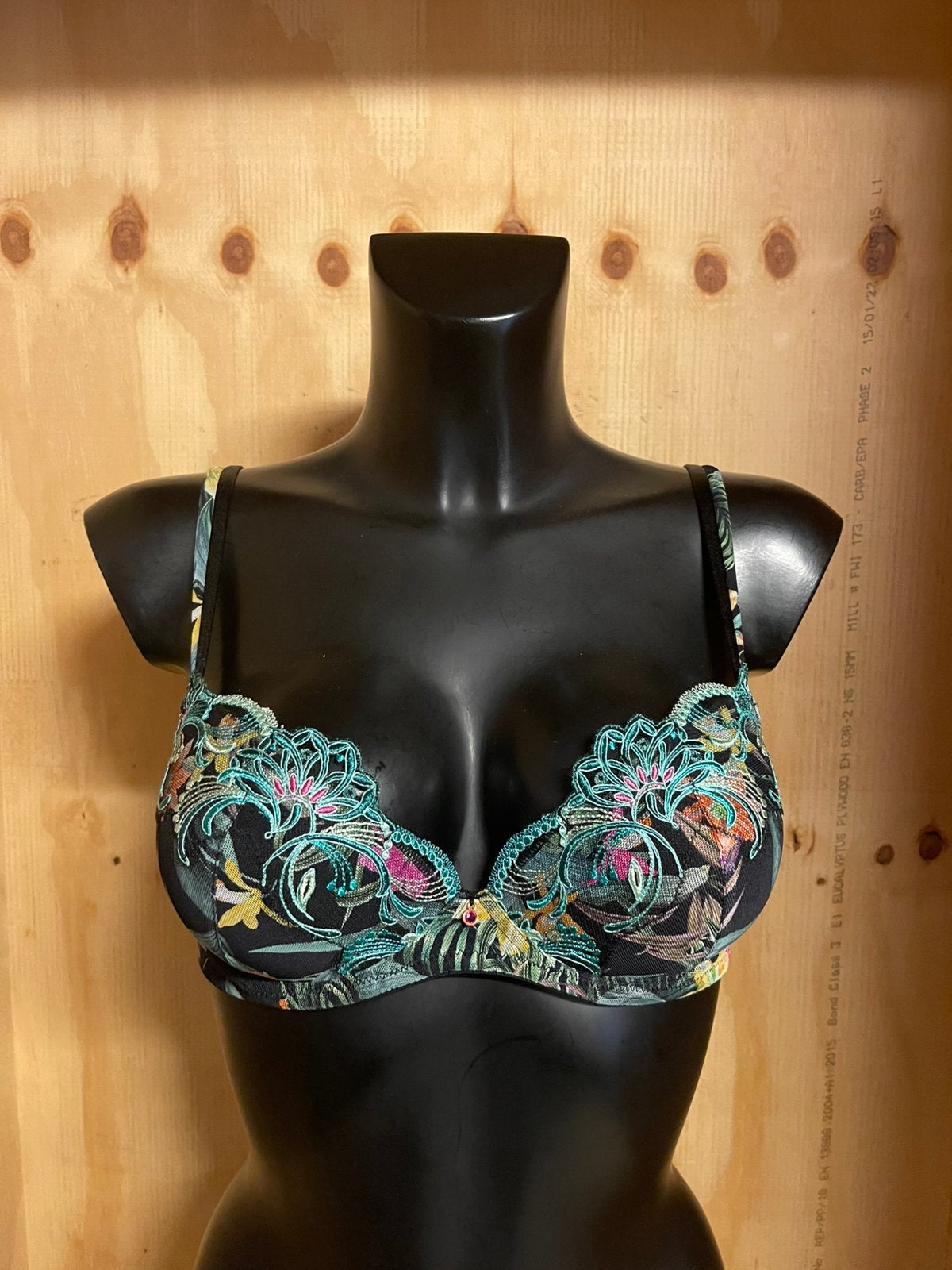 Lise Charmel bh Maat 70c - 70d Model Fleurs etoiles, Verzenden, Zwart, BH
