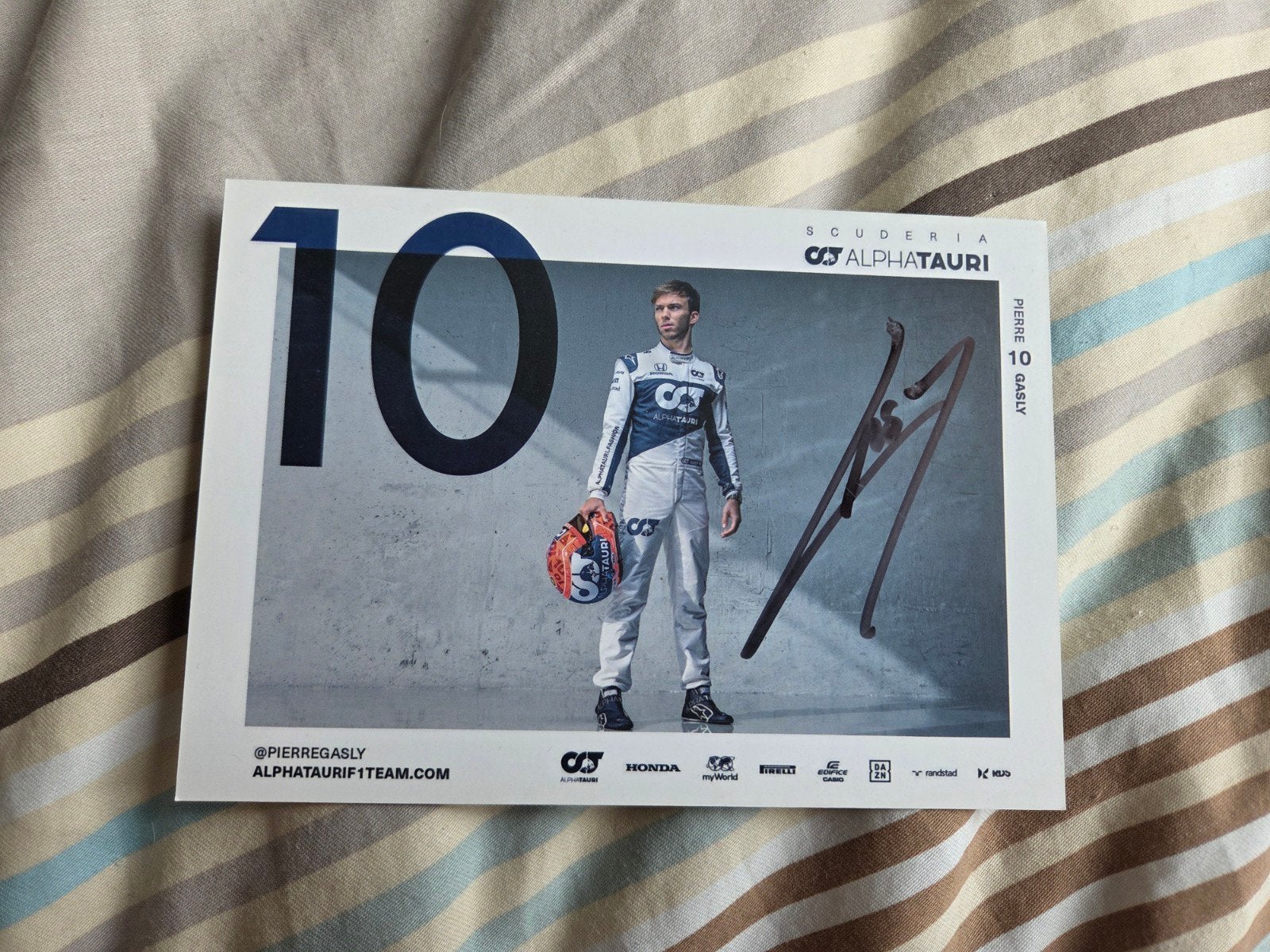 Gesigneerde drivercard Pierre Gasly - AlphaTauri F1, Ophalen of Verzenden, Nieuw, Formule 1