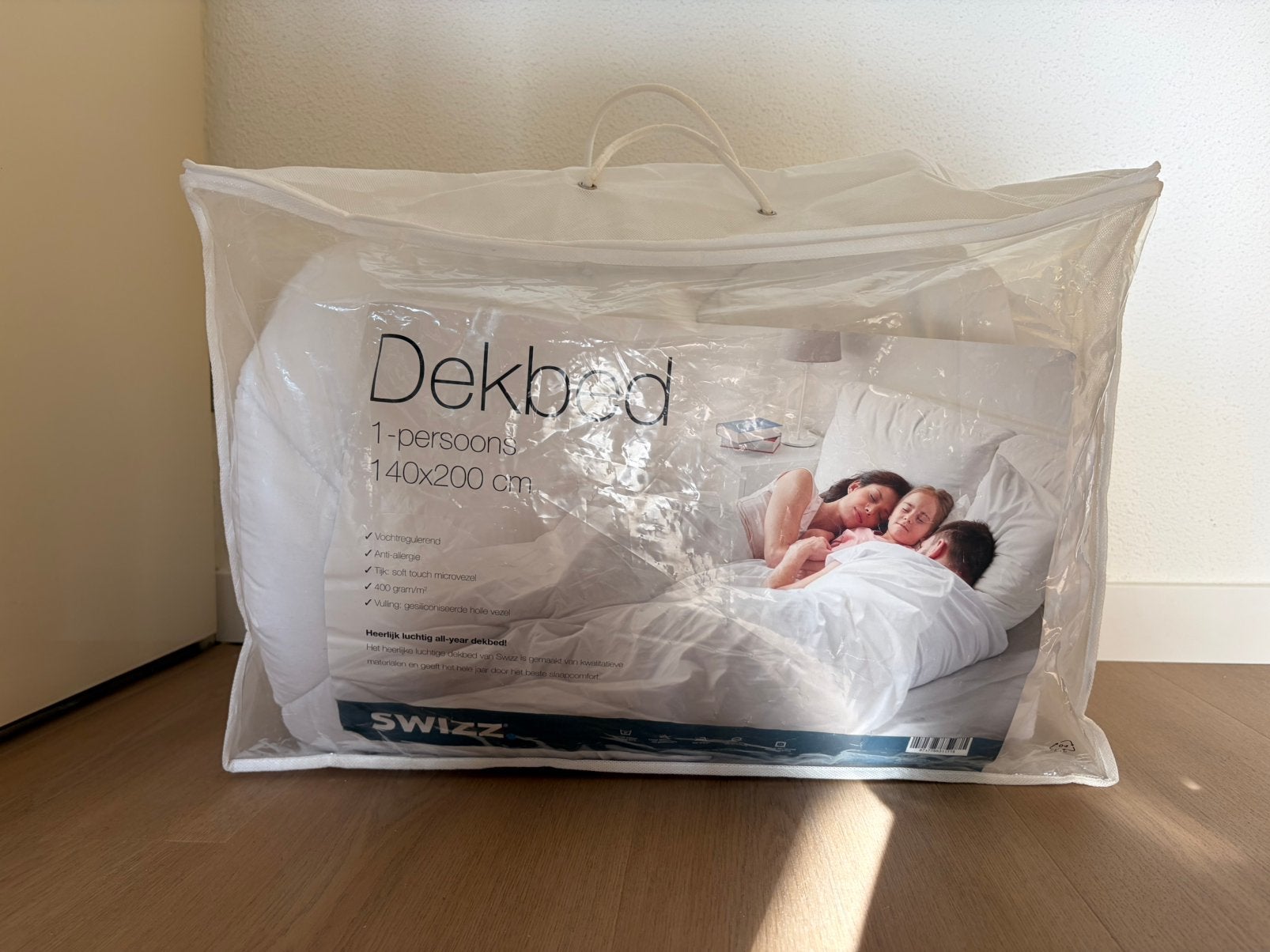 Luxe Dekbed Swiss eenpersoons Nieuw, Eenpersoons, Verzenden, Wit, Nieuw