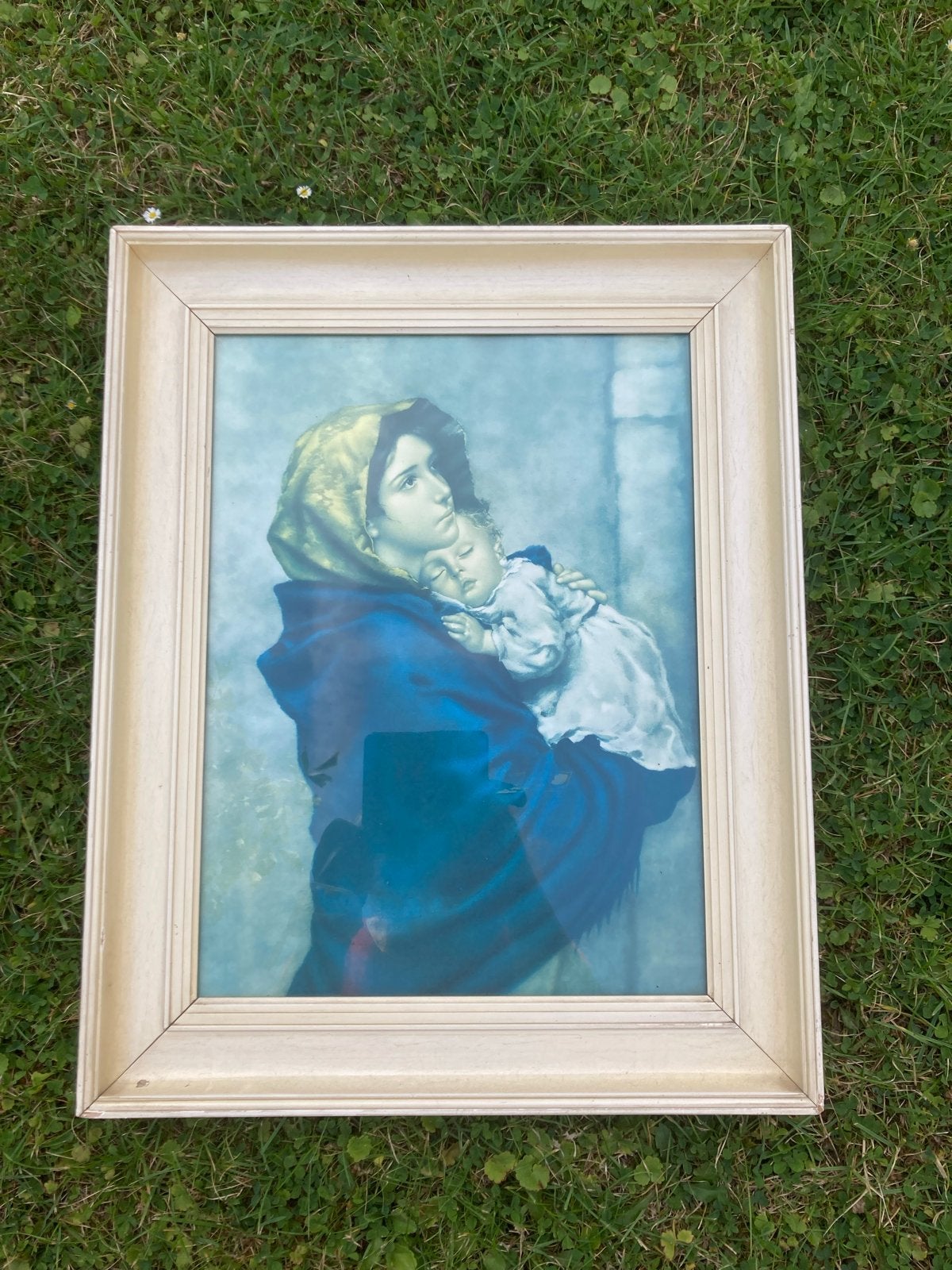 Vintage Madonna met Kind Lijst - Religieuze Kunst, Antiek en Kunst, Ophalen of Verzenden