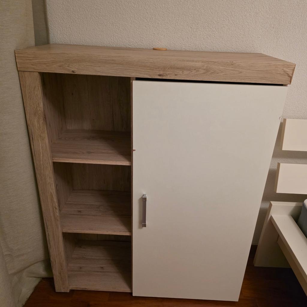 Modern dressoir met open vakken en kastje, Gebruikt, 100 tot 150 cm, Ophalen of Verzenden, Minder dan 100 cm
