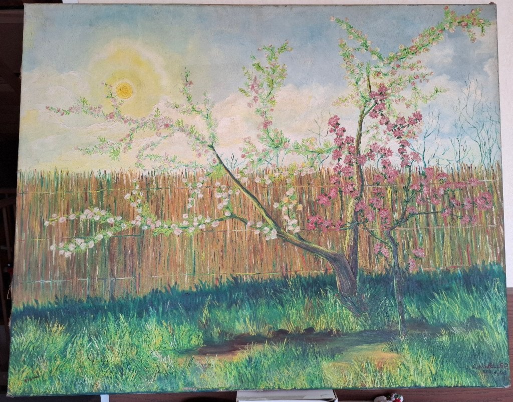 Schilderij 7 van G.W. Weller., Ophalen, Doek, Landschap, Olieverf