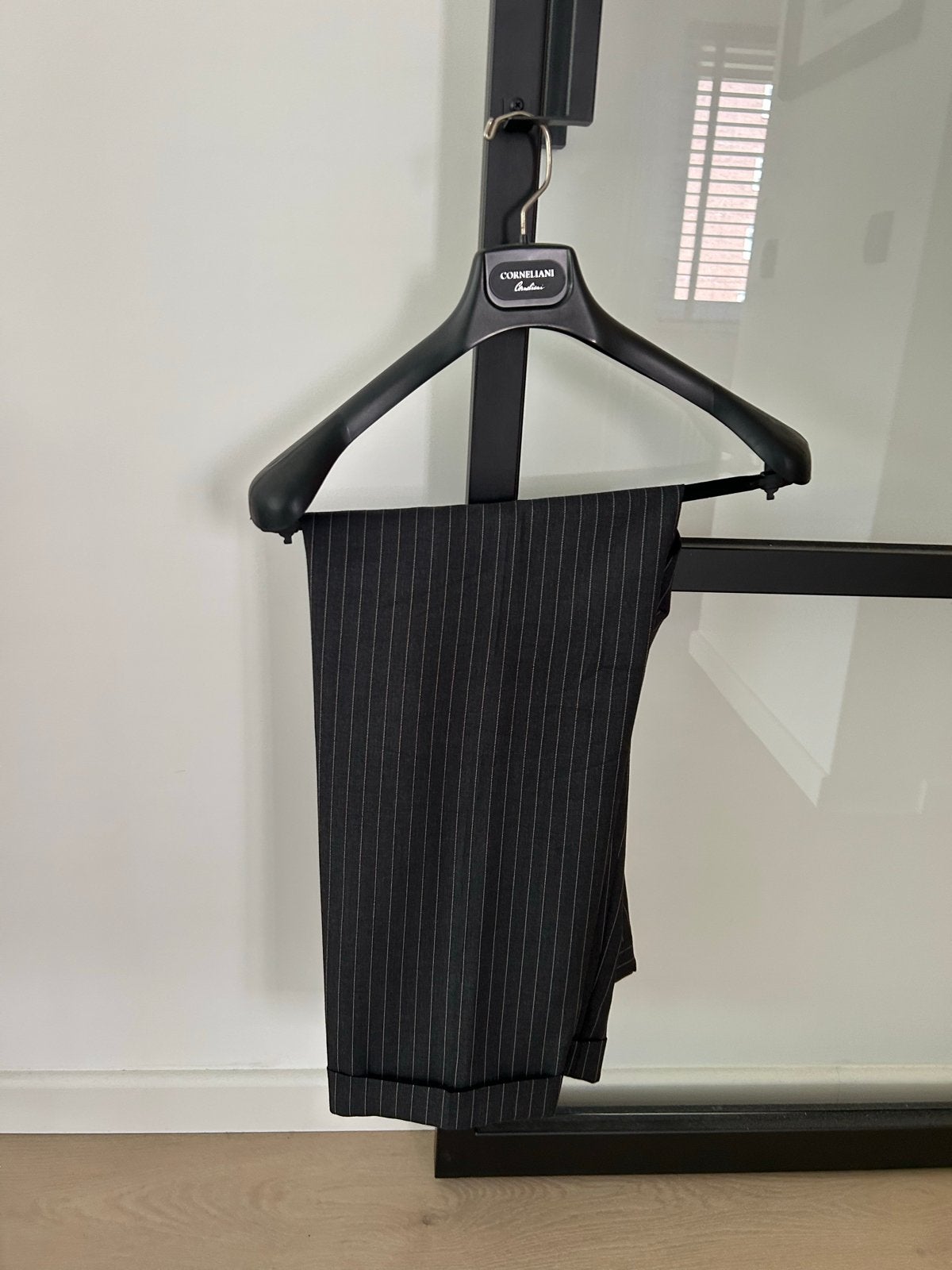 Corneliani krijtstreep broek heren grote maat, Ophalen of Verzenden, Gedragen, Overige maten, Grijs