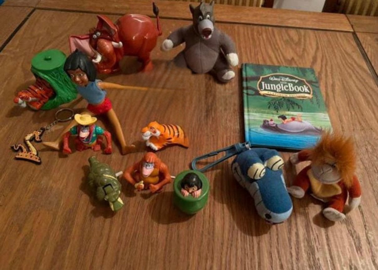 Jungle Book vintage pakket, Verzamelen, Ophalen of Verzenden, Leeuwenkoning of Jungle Boek, Gebruikt, Beeldje of Figuurtje