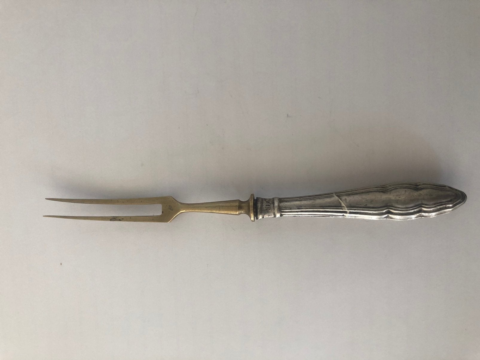 Vork met zilveren 800 / 3e gehalte steel. Is 30 g en 19 cm., Ophalen of Verzenden