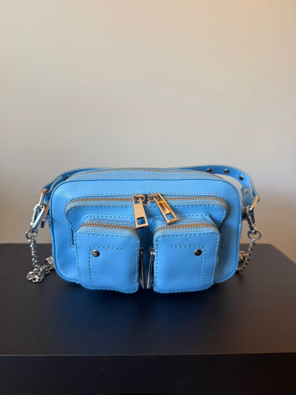 Nunoo bag., Sieraden, Tassen en Uiterlijk, Tassen | Damestassen, Ophalen of Verzenden, Zo goed als nieuw, Blauw, Schoudertasje