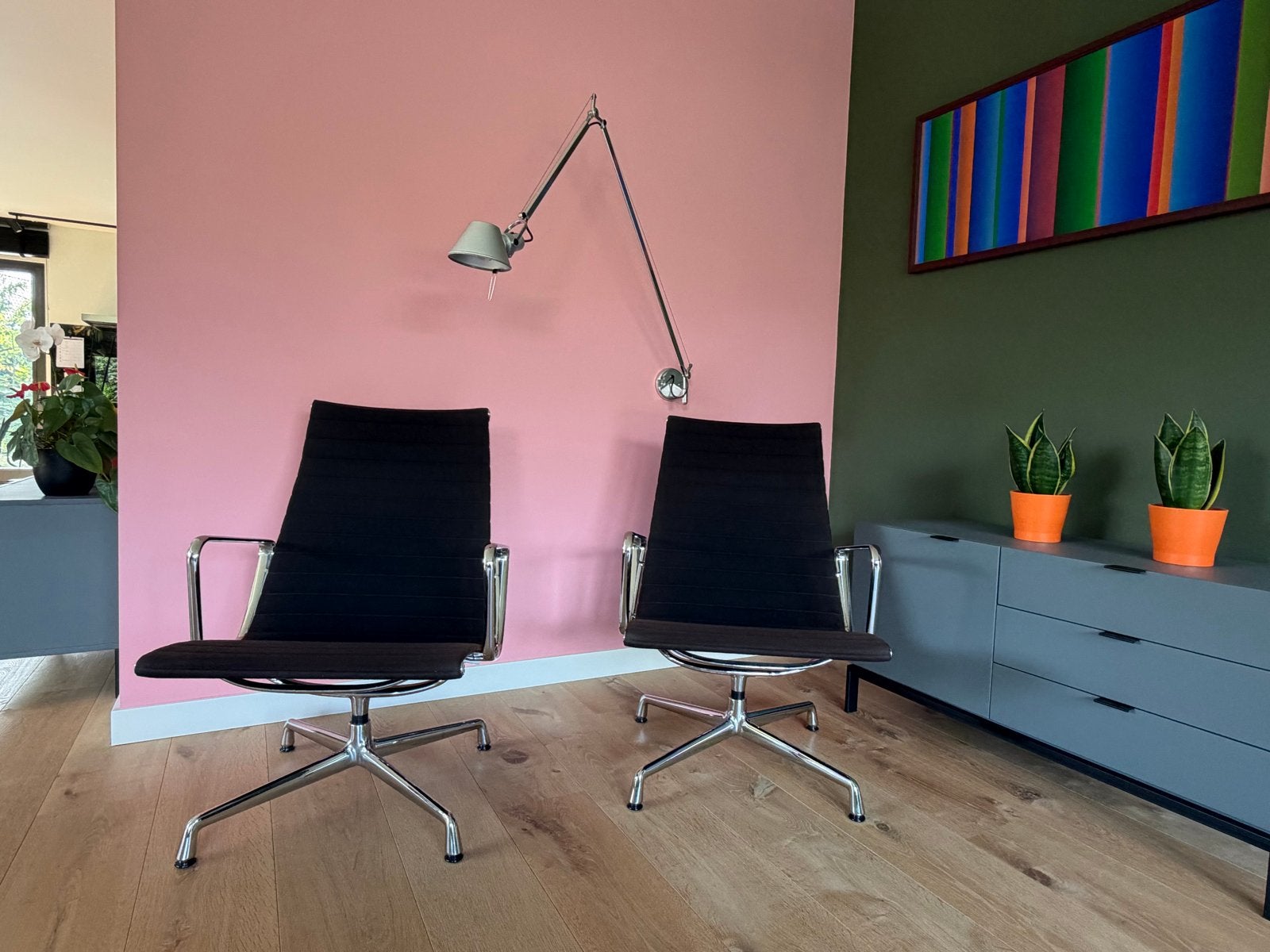 Vitra EA115, zwart, hopzakstof, Ophalen, Gebruikt, Minder dan 75 cm, Stof