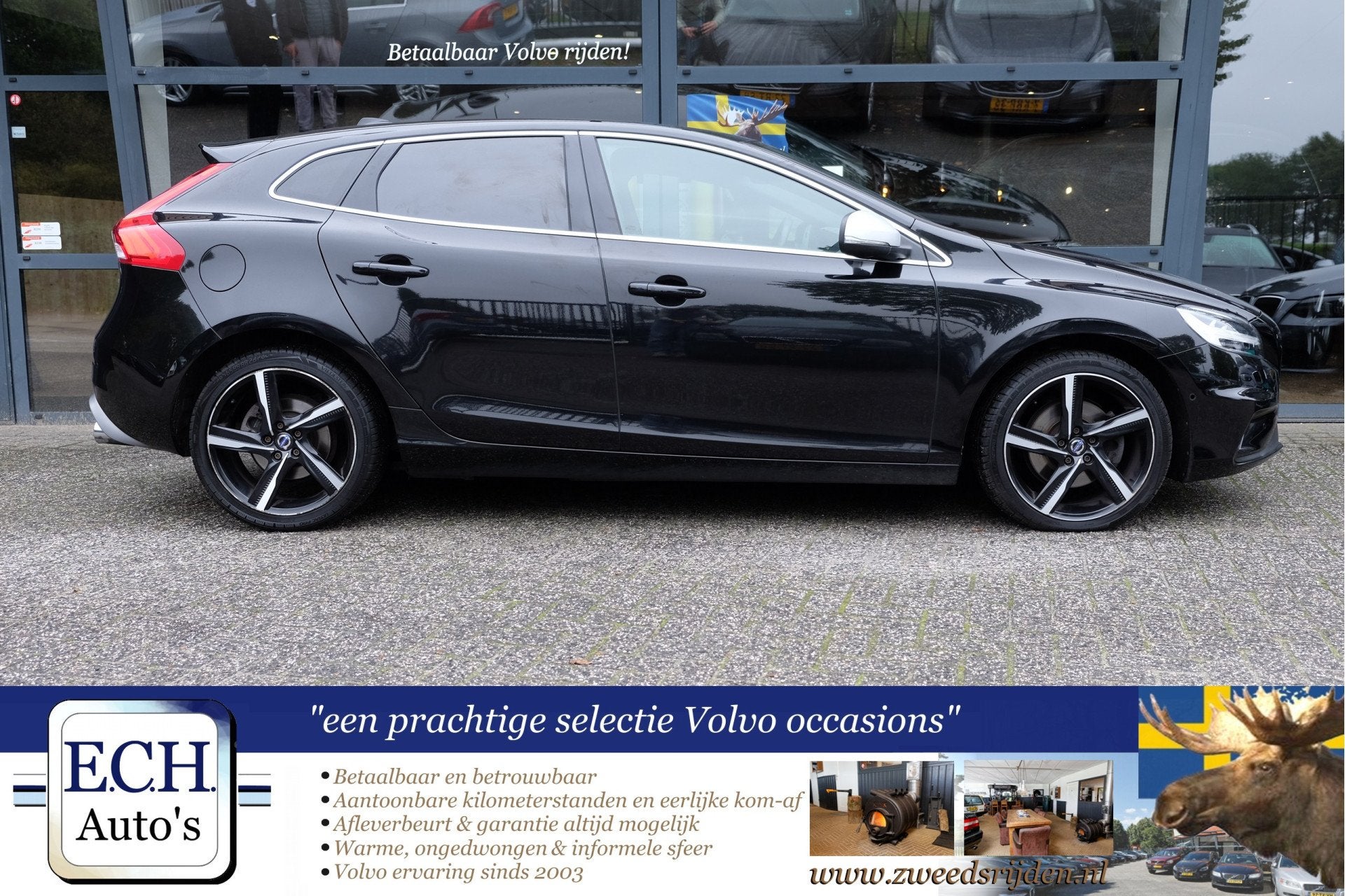Volvo V40 2.0 T4 190 pk Business Sport, Navi, Panoramadak, T, Voorwielaandrijving, Dealer onderhouden, Gebruikt, Zwart