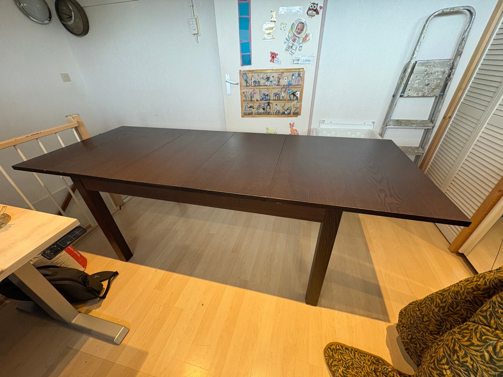 IKEA BJURSTA uitschuifbare eettafel, donkerbruin, Ophalen, Gebruikt, 100 tot 150 cm, 50 tot 100 cm