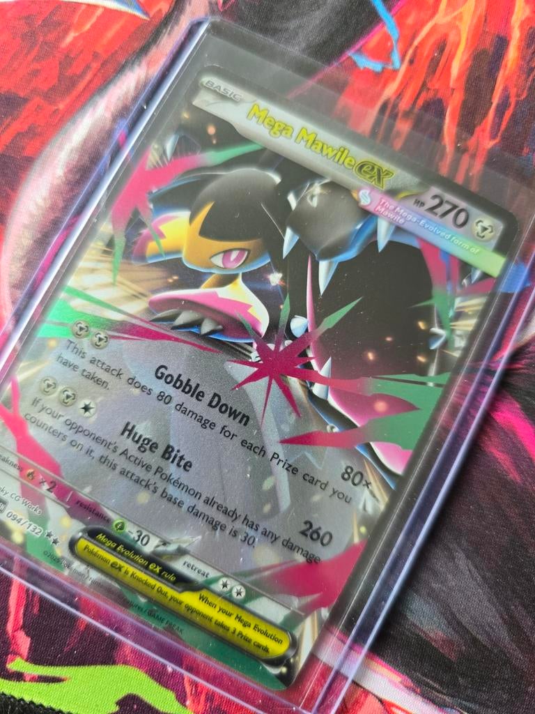 Mega Mawile EX Pokémon Kaart - Foil, Ophalen of Verzenden, Zo goed als nieuw, Losse kaart, Foil