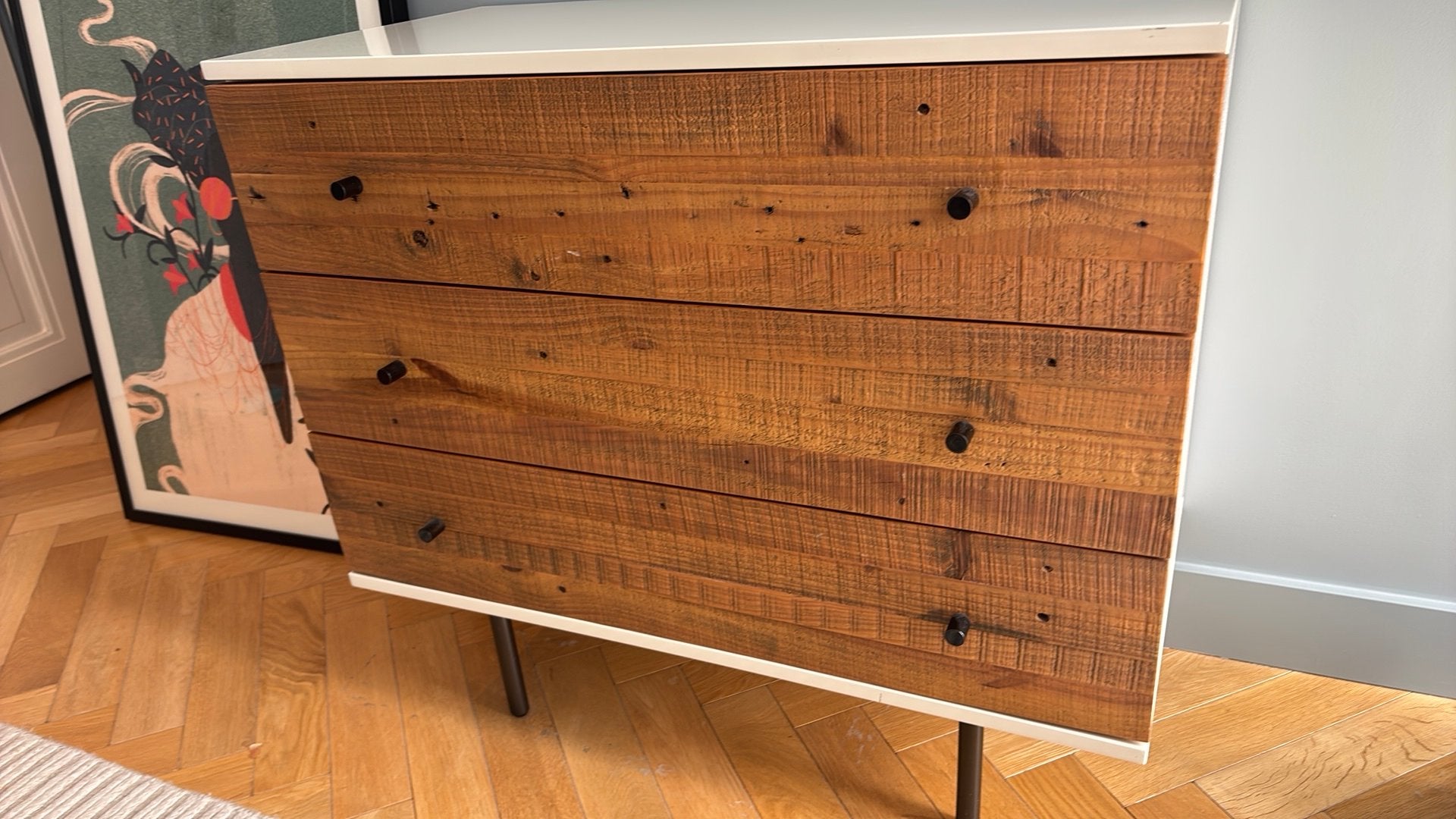 West Elm Ladekast – Reclaimed Wood + Lak | €175, Ophalen, Gebruikt, 50 tot 100 cm, Minder dan 100 cm