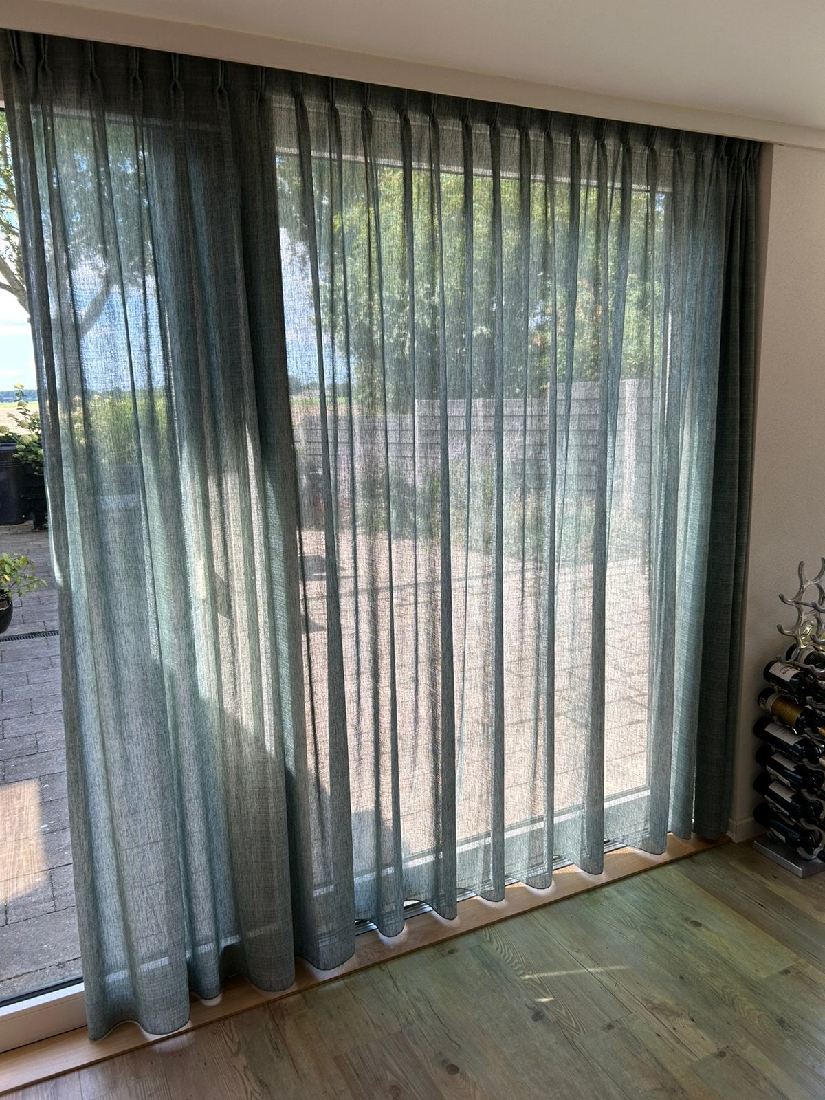 2x Siergordijn lichtgroen, 2 afmetingen, Huis en Inrichting, Kwantum, Plooiafwerking, 230 cm, Ophalen of Verzenden