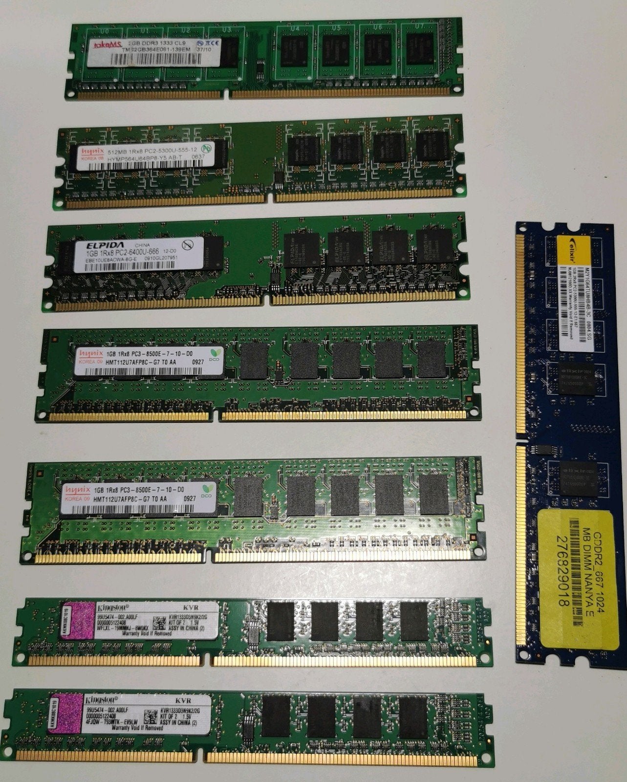 Diverse RAM Geheugen Modules voor Desktop en Laptop, Computers en Software, RAM geheugen, Gebruikt, Server, 8 GB, DDR3