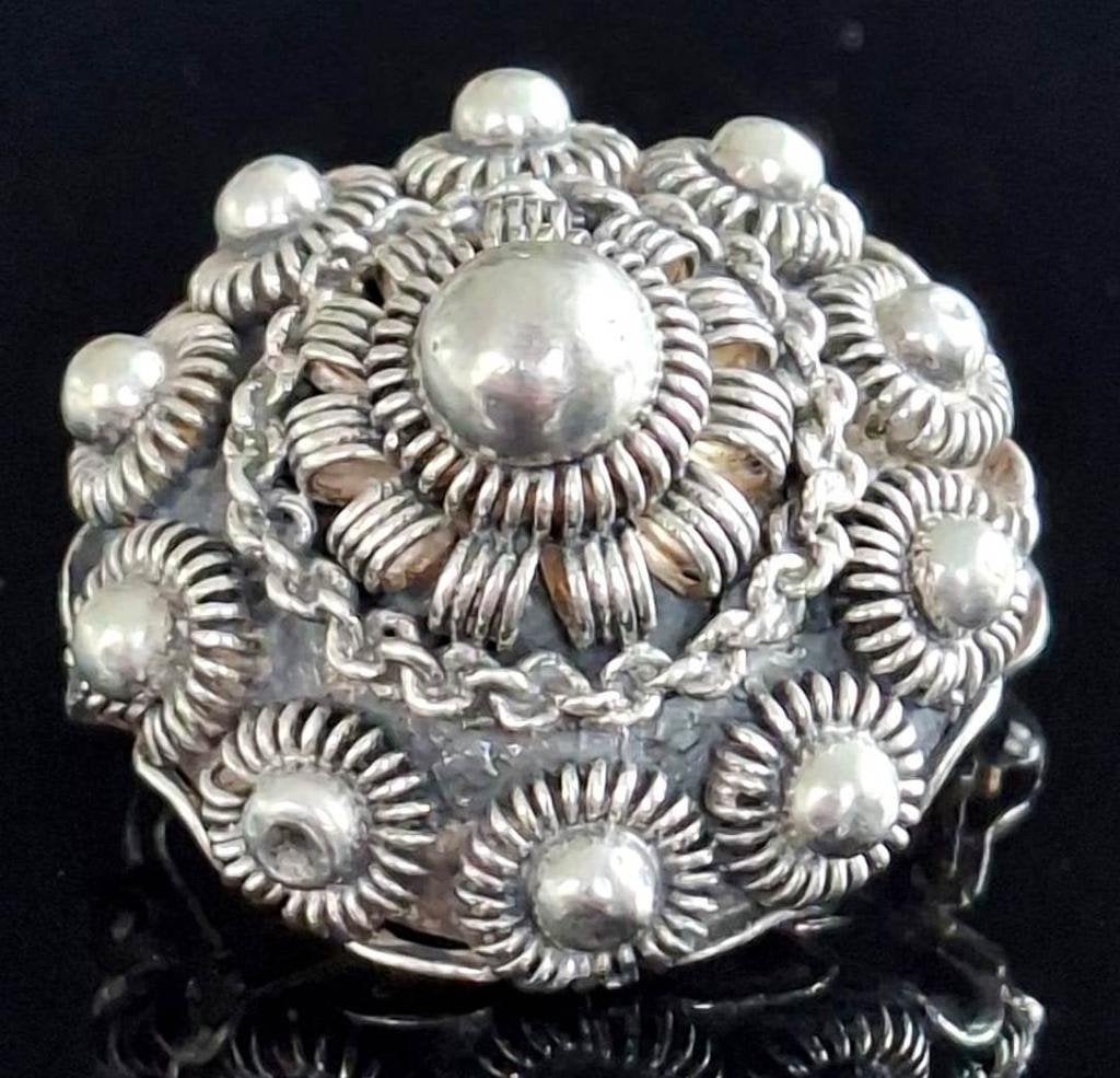 Schitterende Antieke Zilveren Zeeuwse Knop Broche 2.4 CM, Sieraden, Tassen en Uiterlijk, Antieke sieraden, Ophalen of Verzenden