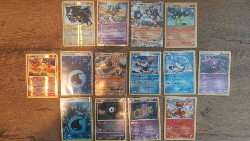 Pokémon kaarten, Ophalen of Verzenden, Gebruikt, Meerdere kaarten, Foil