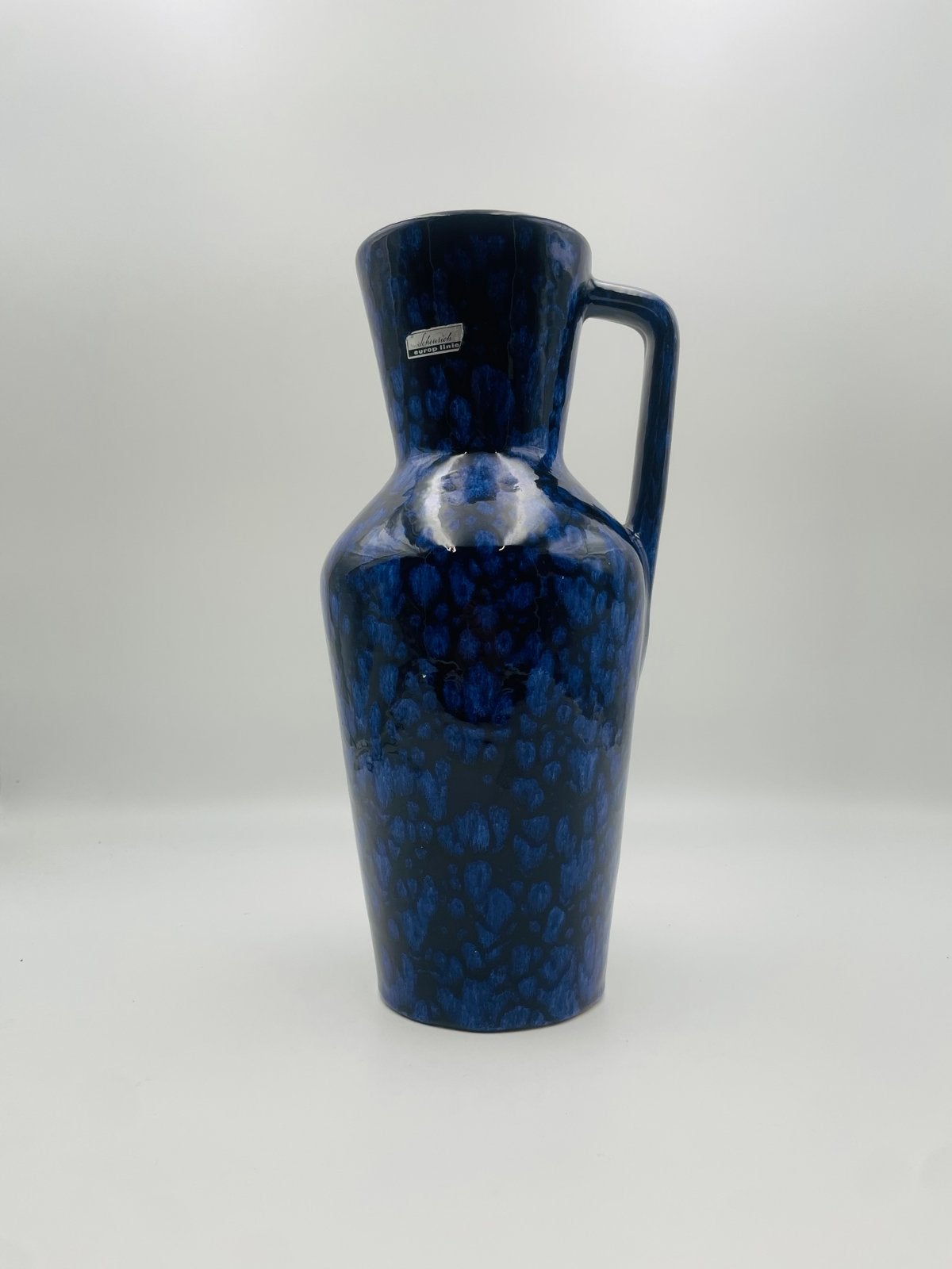 West-Duitse Scheurich vaas, 35cm, blauw gespikkeld, Ophalen of Verzenden