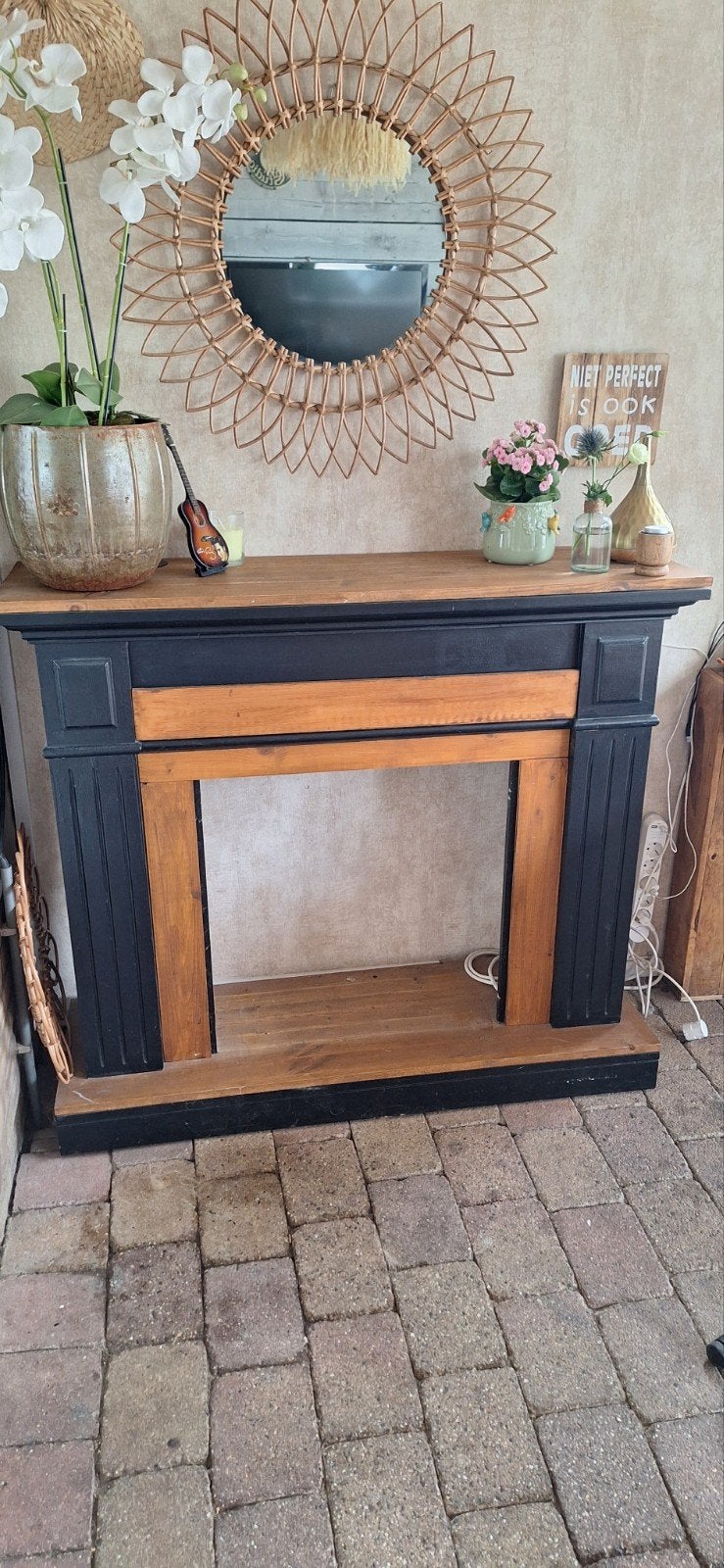 Haard ombouw - Decoratief of voor kachel/aquarium, Ophalen, Hout, Klassiek, Gebruikt