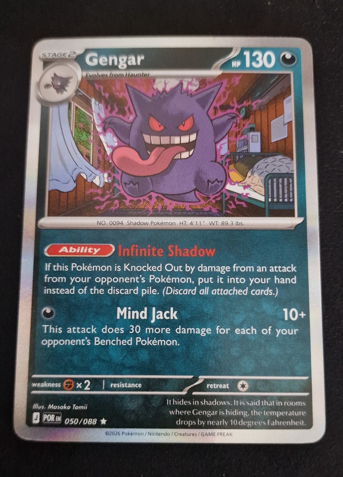 Gengar Pokémon Kaart 050/088 - Zo goed als nieuw, Ophalen of Verzenden, Zo goed als nieuw, Losse kaart