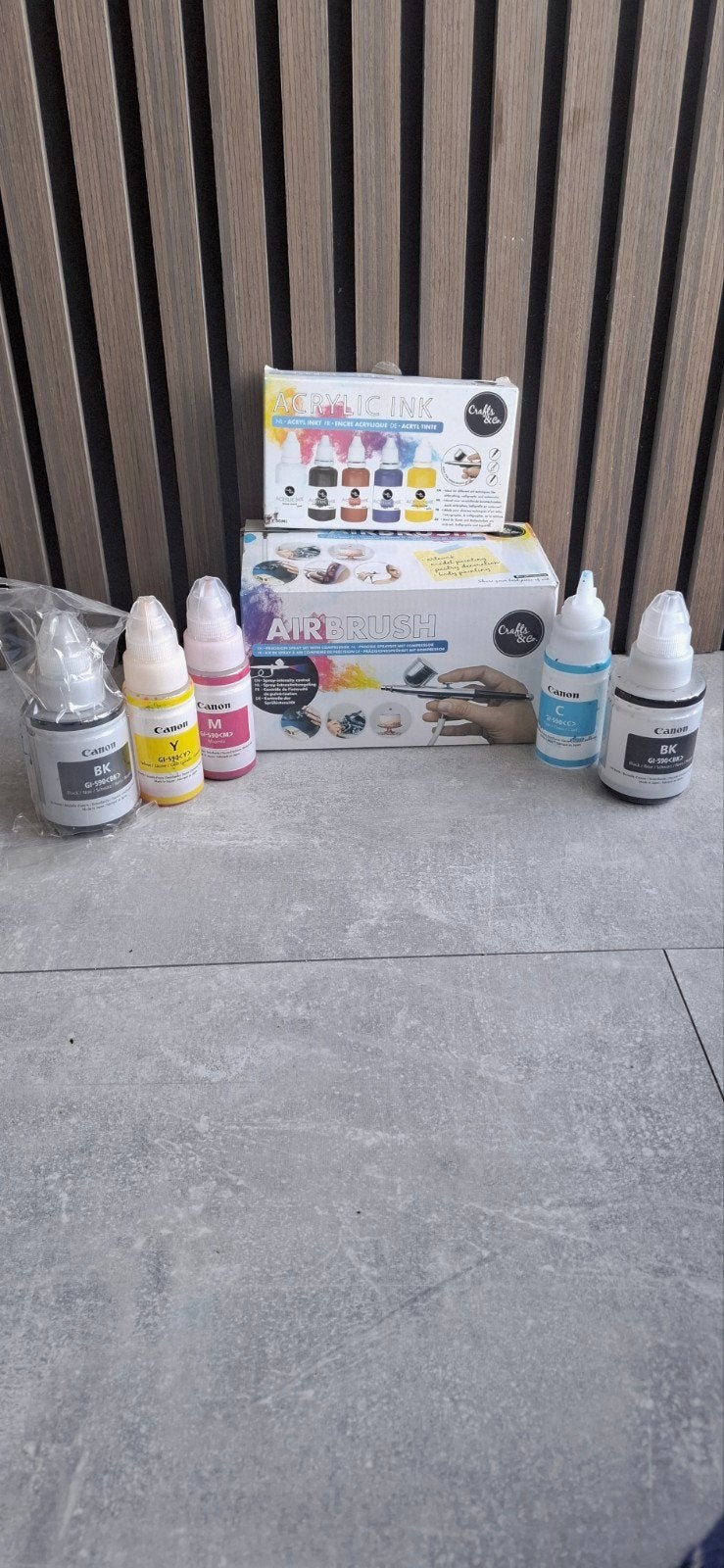 Airbrush set met acrylverf en inkt, Hobby en Vrije tijd, Ophalen of Verzenden, Nieuw, Airbrush en Toebehoren