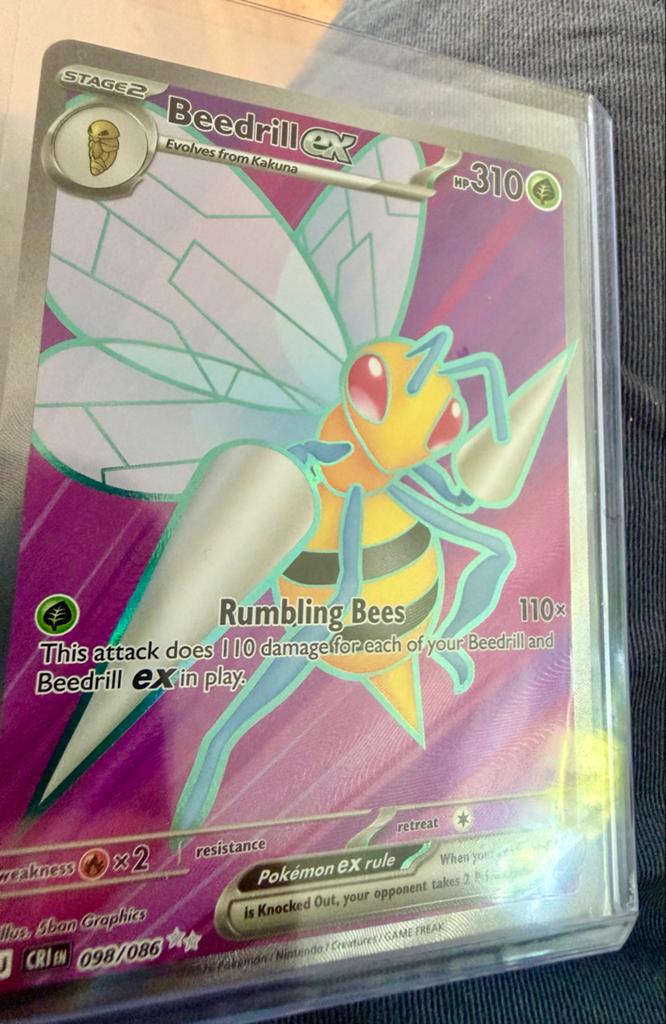 Beedrill EX (098/086) Secret Rare Full-Art Pokémon Kaart, Ophalen of Verzenden, Nieuw, Losse kaart, Foil