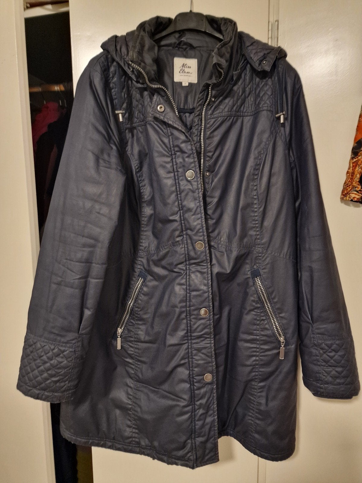 Miss Etam winterjas, donkerblauw, maat XL, Ophalen, Blauw, Maat 46/48 (XL) of groter, Zo goed als nieuw