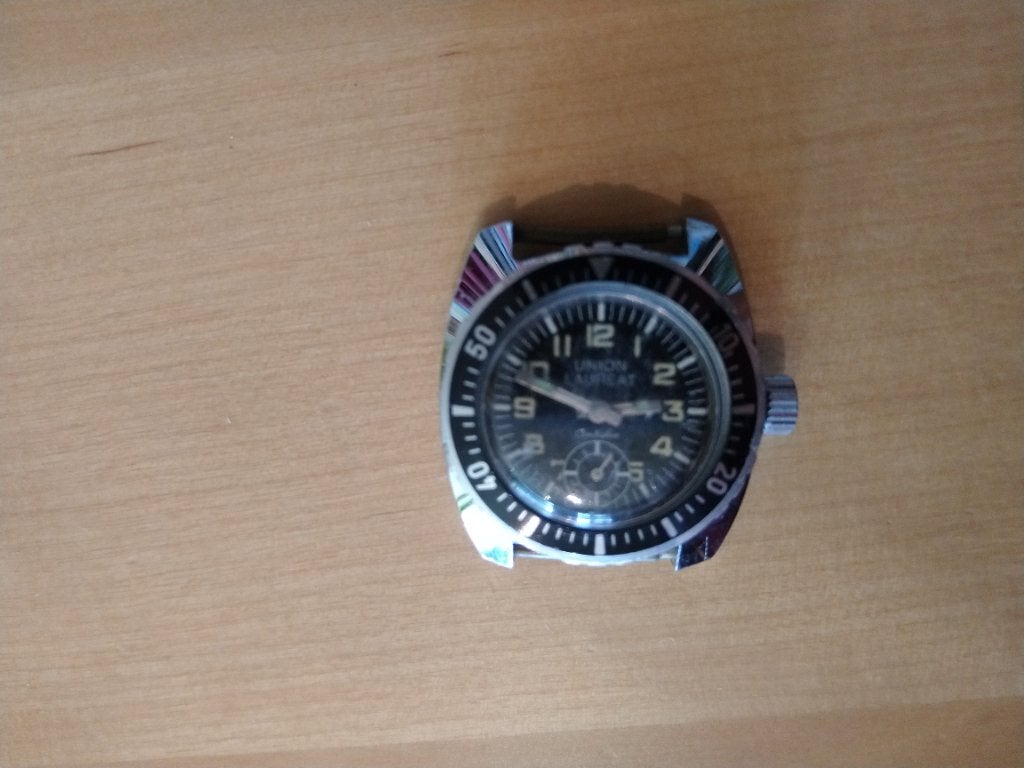Union Laureat herenhorloge (jaren 80), Sieraden, Tassen en Uiterlijk, Overige merken, Gebruikt, Staal, Polshorloge