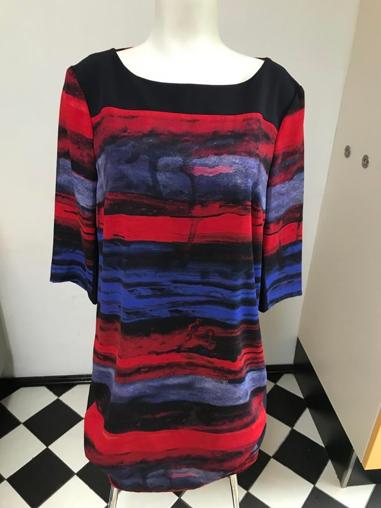 Apanage blauw zwart rode jurk 40 jurkje, Maat 38/40 (M), Blauw, Ophalen of Verzenden, Zo goed als nieuw