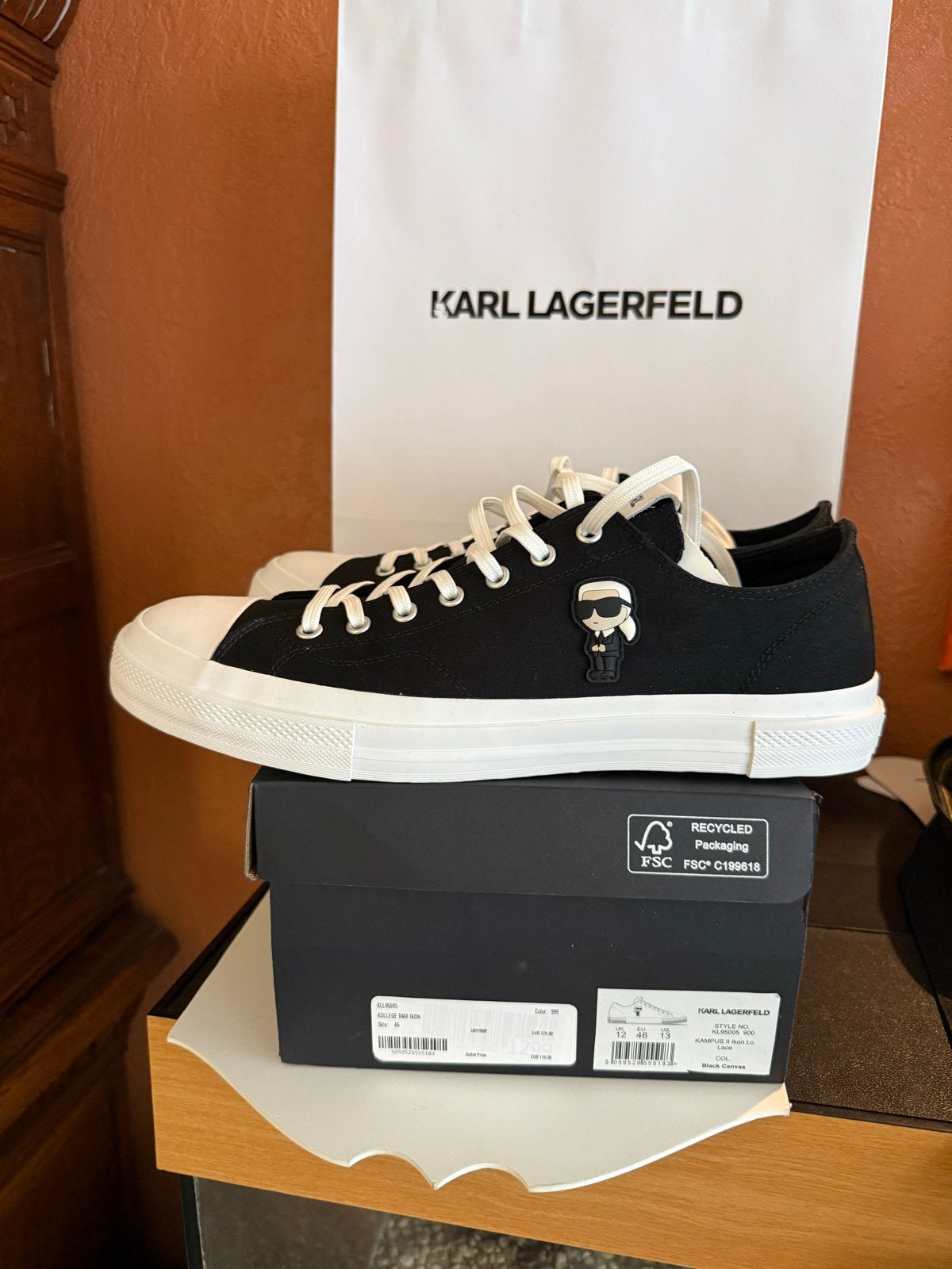 Karl Lagerfeld KAMPUS II Lo Canvas  schoen 46, Ophalen of Verzenden, Nieuw, Zwart, Sneakers of Gympen